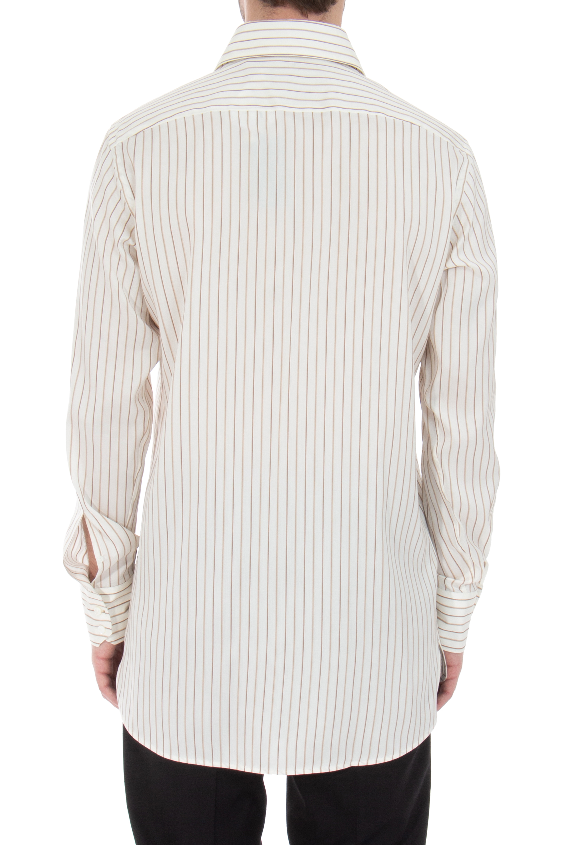 BOSS Striped Silk-Cotton Blend Shirt L-Jon-Kent BOSS Striped Silk-Cotton Blend Shirt L-Jon-Kent