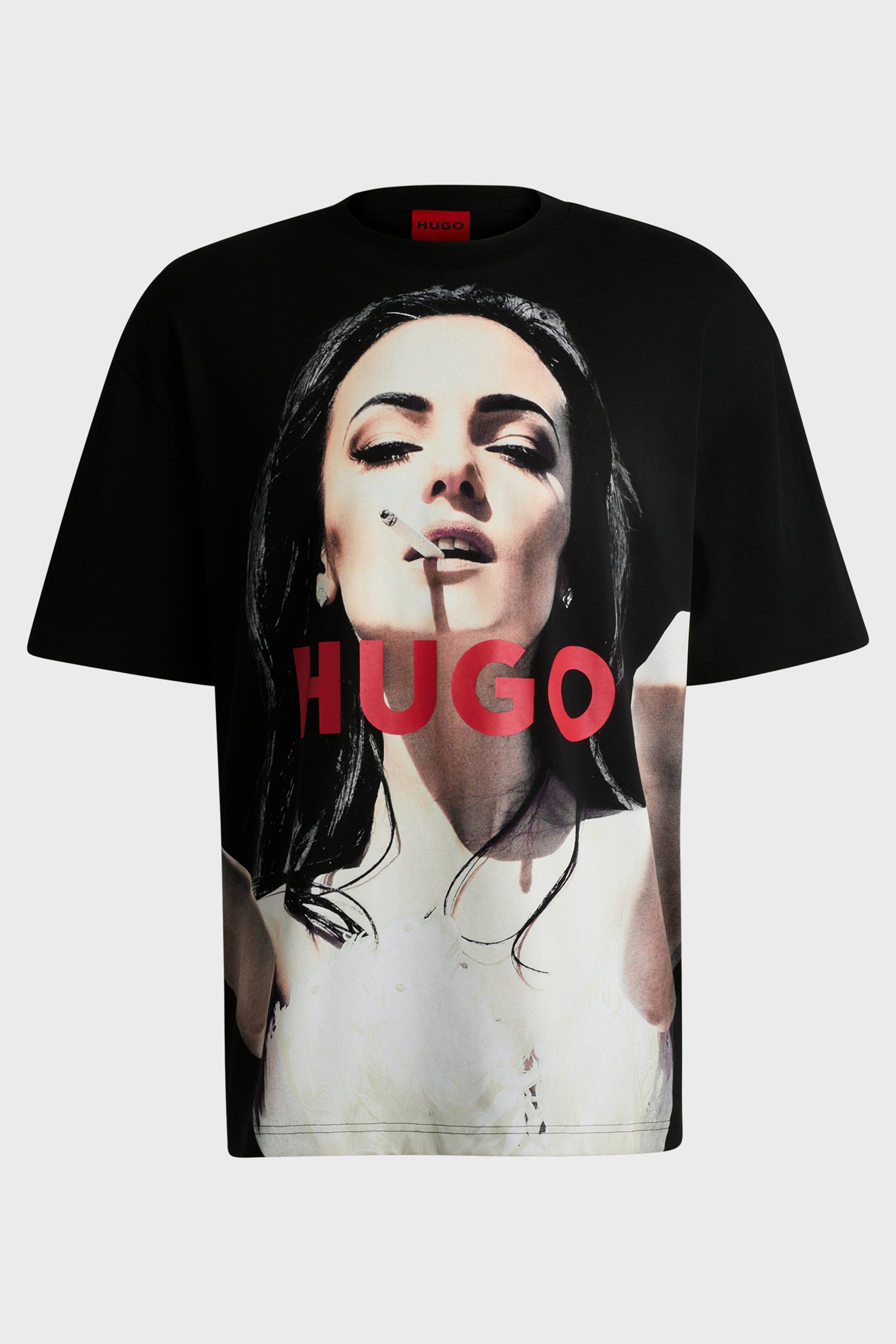 HUGO Oversized Printed Cotton Jersey T-Shirt Duwedie HUGO Oversized Printed Cotton Jersey T-Shirt Duwedie