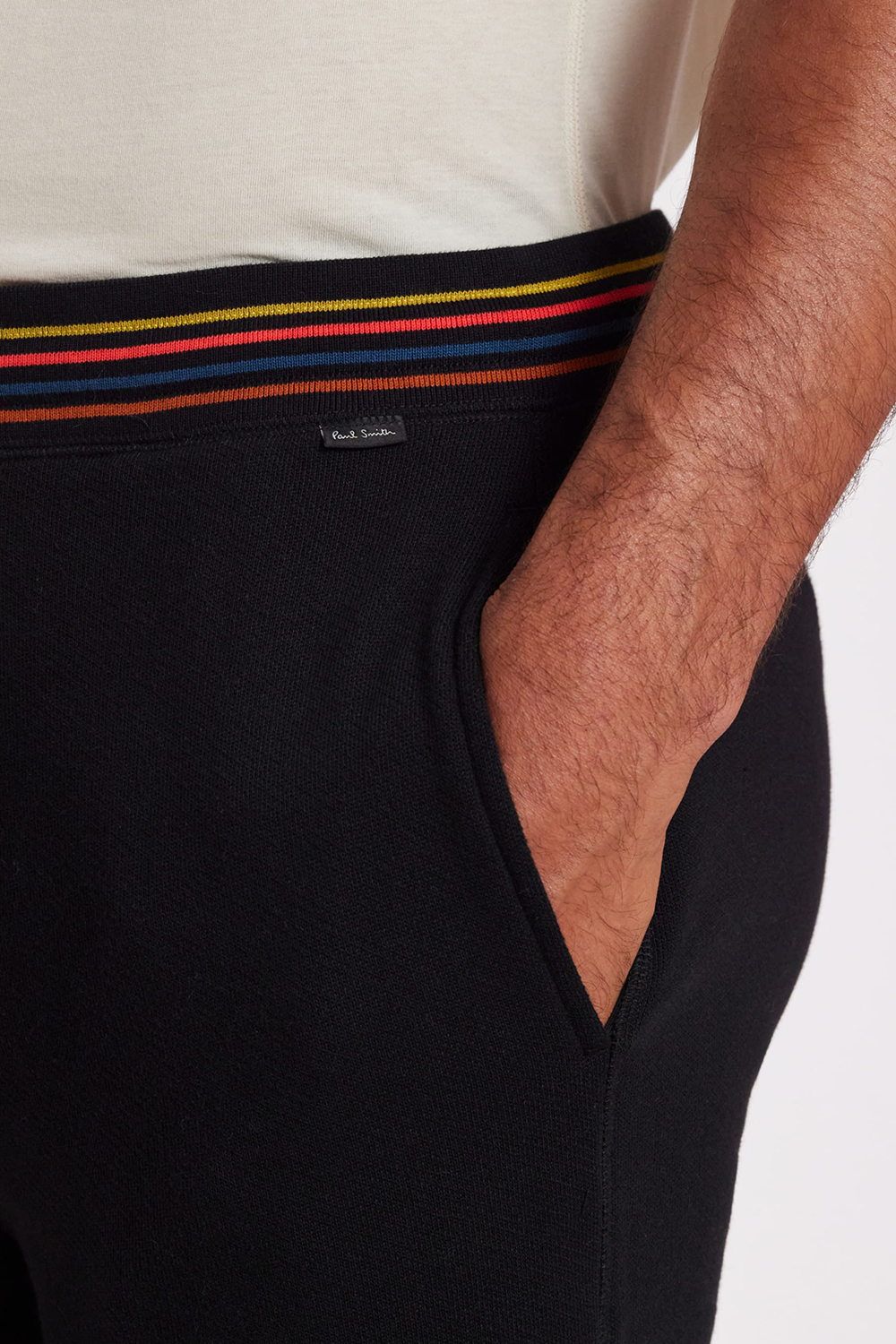 PAUL SMITH Regular Fit Artist Stripe Rib Cotton Fleece Lounge Pants