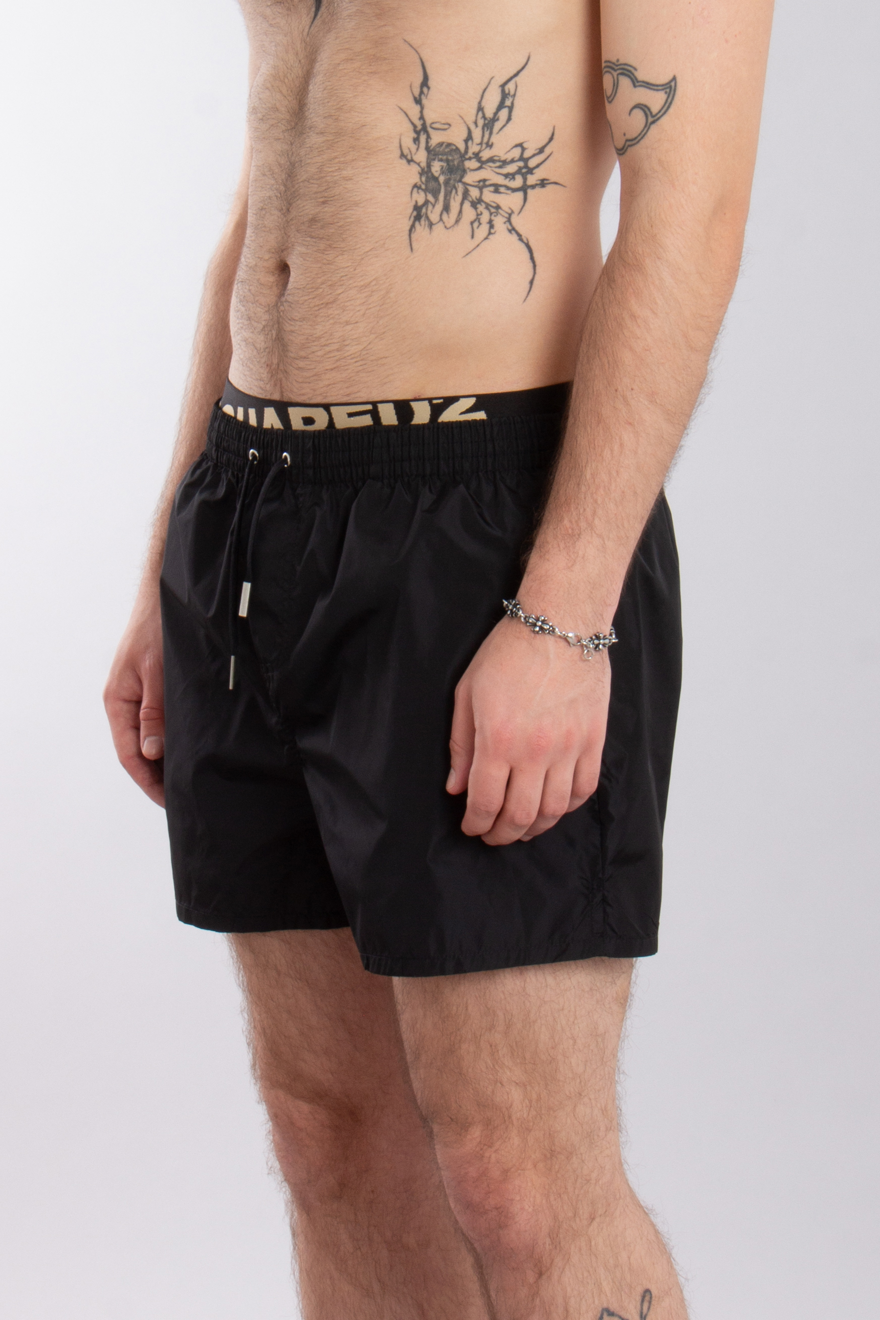 DSQUARED2 Slanted Logo Boxer Midi Swim Shorts