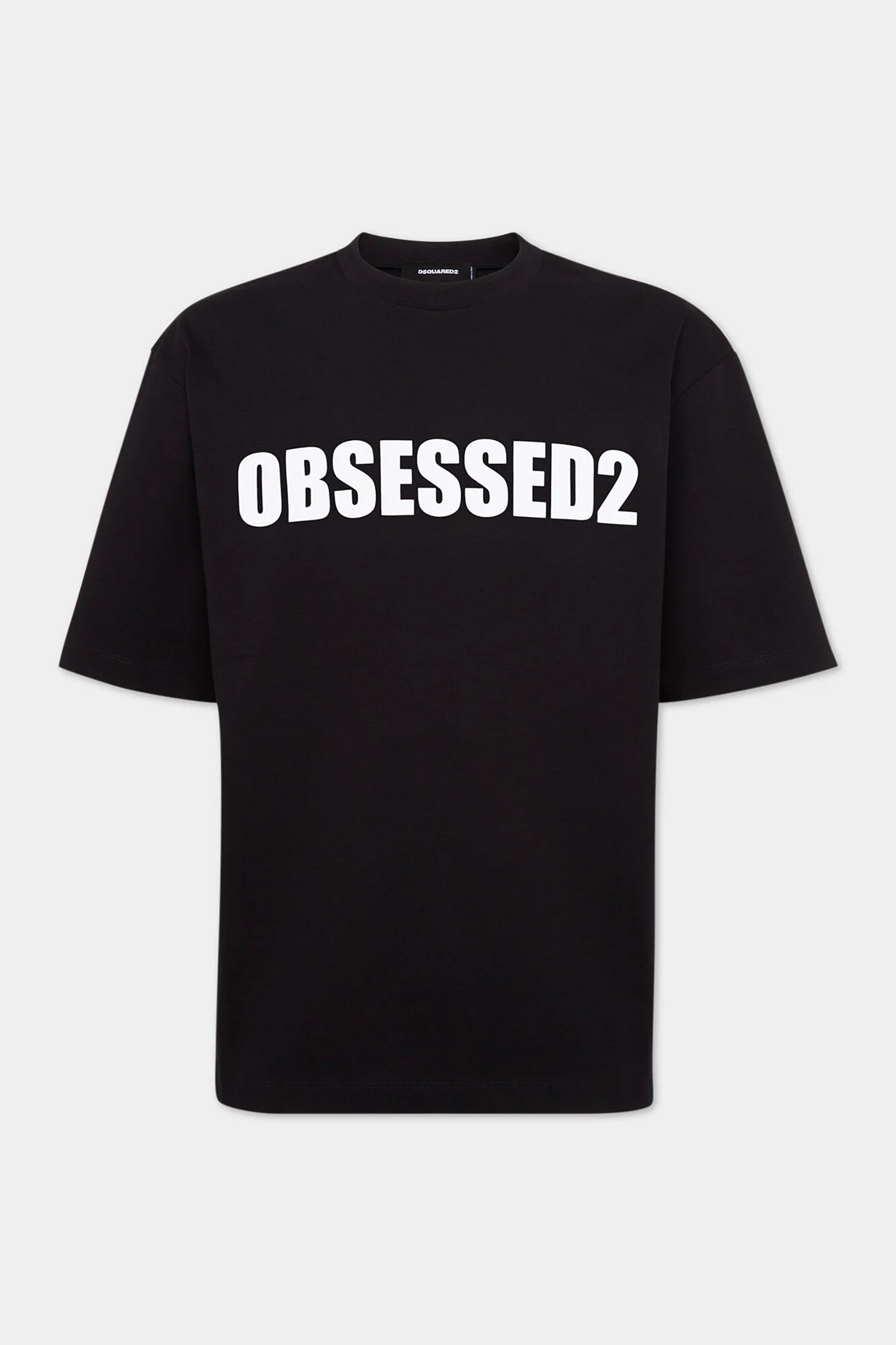 DSQUARED2 Loose Fit Obsessed2 Print Cototn Jersey T-Shirt Bekleidung, T-shirt, Hemd