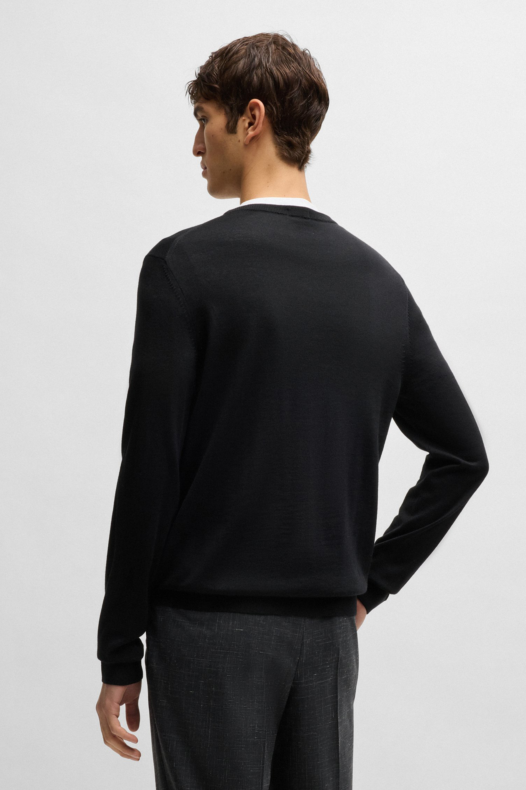 BOSS Slim Fit Virgin Wool V-Neck Sweater Melba-P BOSS Slim Fit Virgin Wool V-Neck Sweater Melba-P