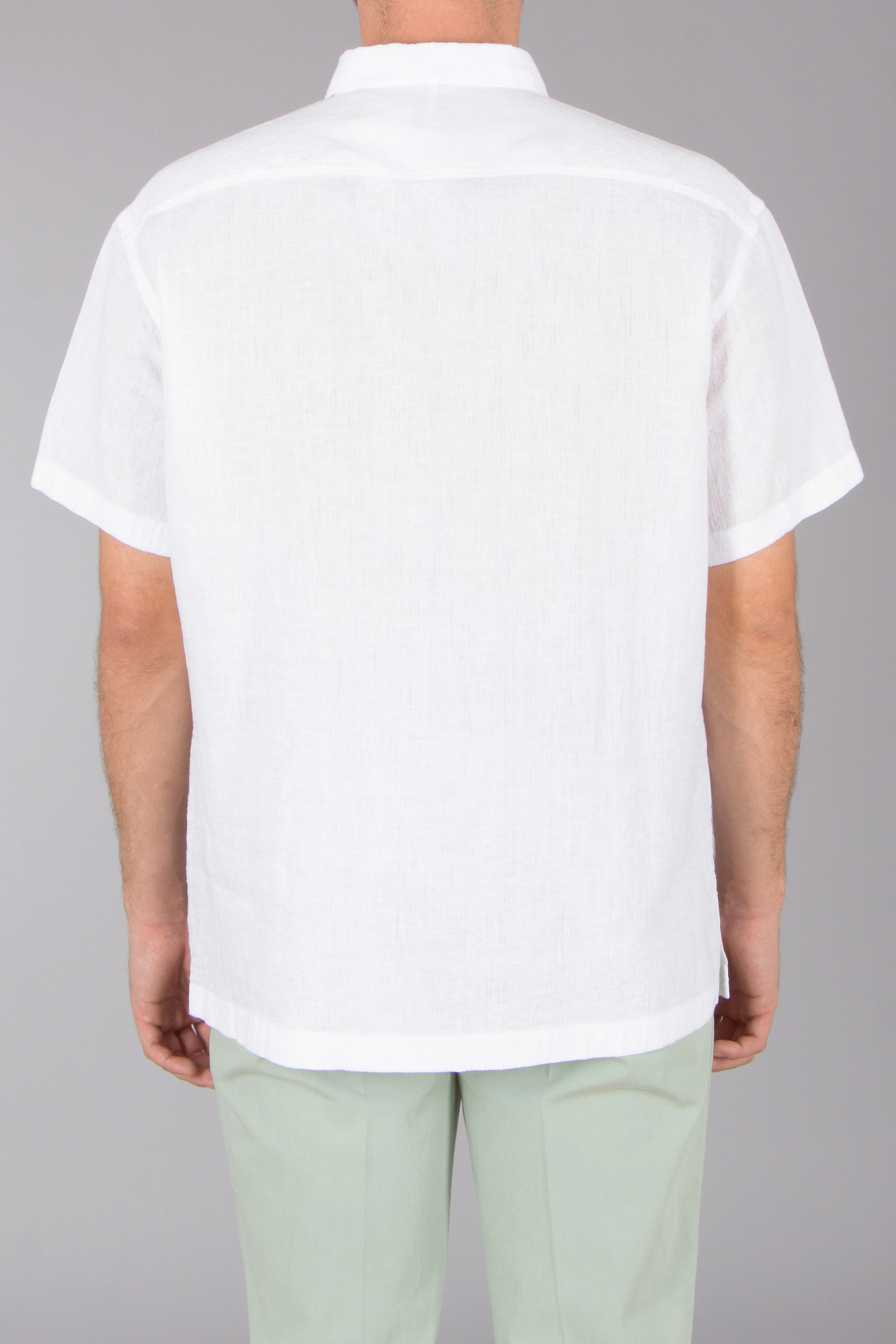 BOSS Relaxed Fit Linen Muslin Short-Sleeve Shirt C-Cory Dekoration für Zuhause, Leinen, T-shirt, Bluse, Person