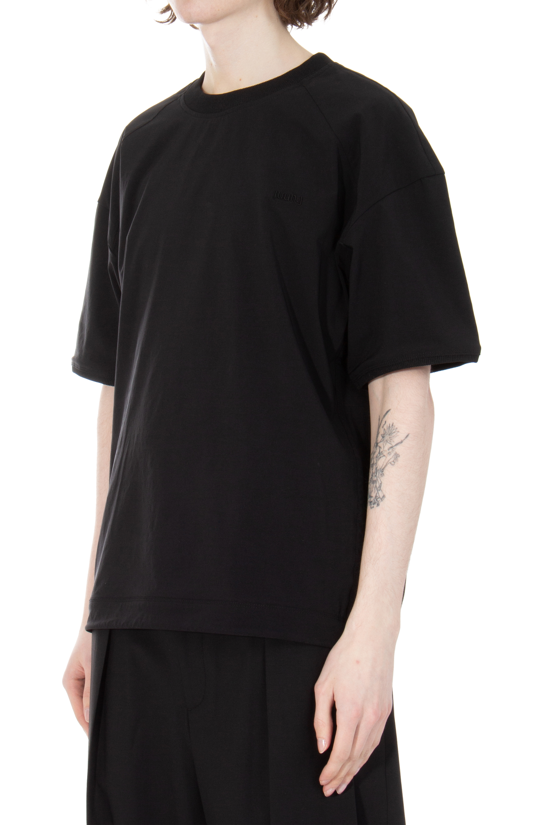 JUUN.J Embroidered Nylon Stretch T-Shirt JUUN.J Embroidered Nylon Stretch T-Shirt