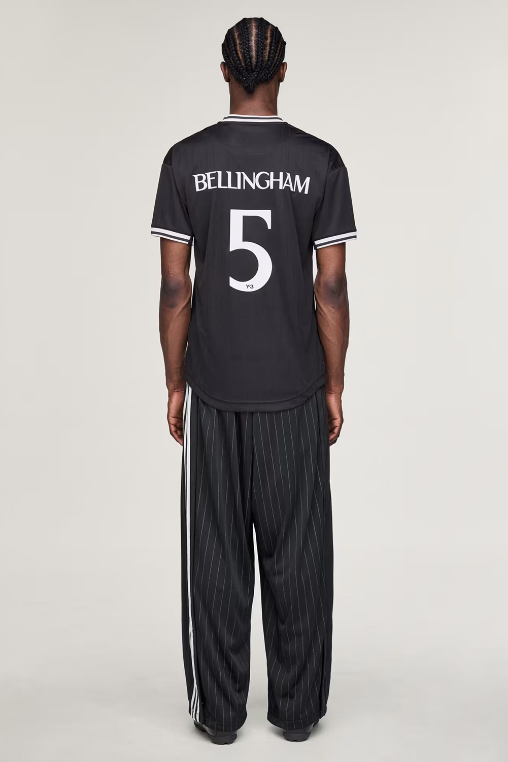 Y-3 Regular Fit Pinstripe Jude Bellingham Football Jersey