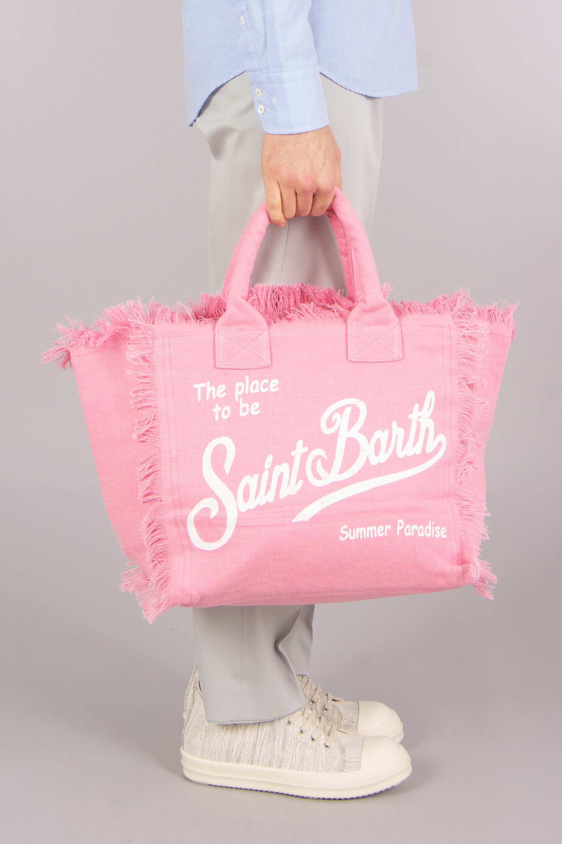 MC 2 SAINT BARTH Printed Linen Canvas Shopper Vanity