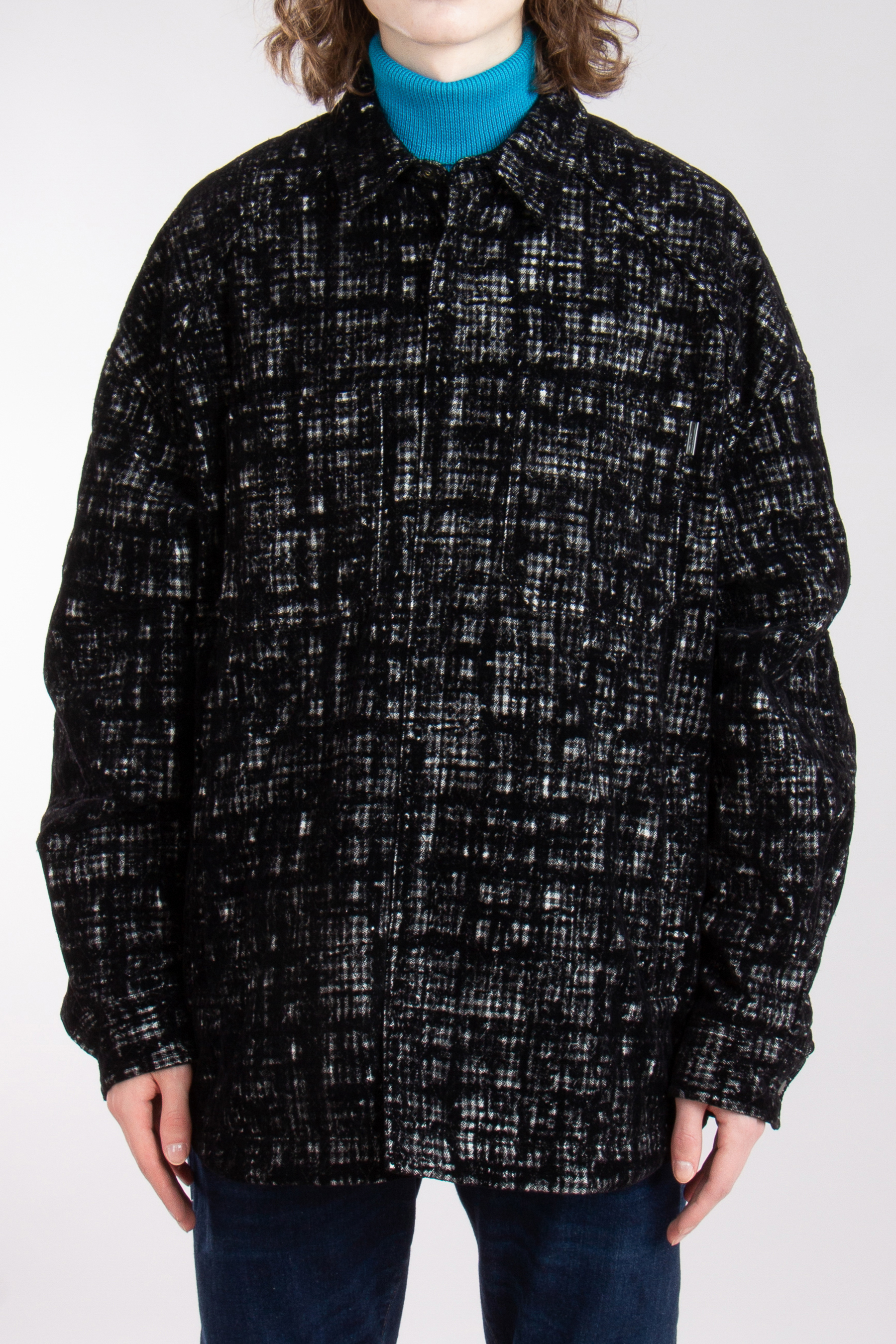 JUUN.J Padded Flocked Cotton-Wool Blend Overshirt JUUN.J Padded Flocked Cotton-Wool Blend Overshirt