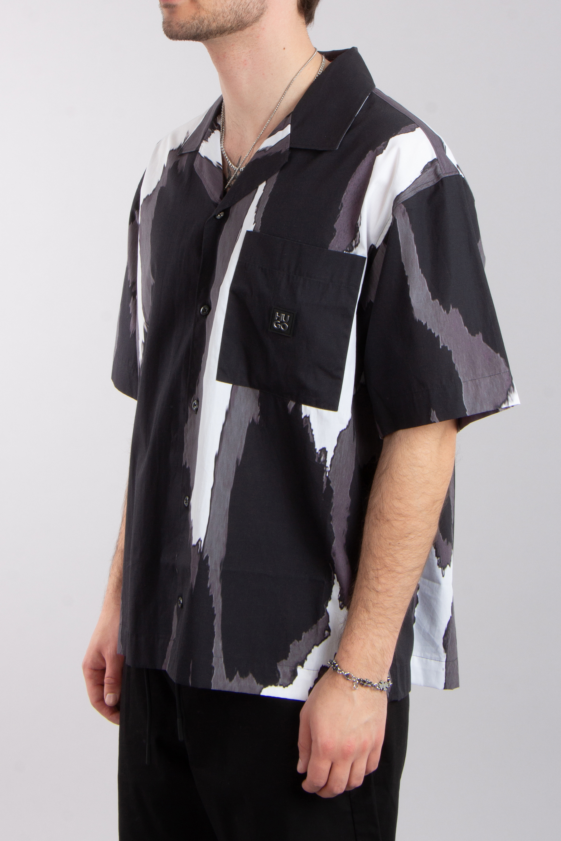HUGO Patterned Cotton Short-Sleeve Shirt Egeeno HUGO Patterned Cotton Short-Sleeve Shirt Egeeno
