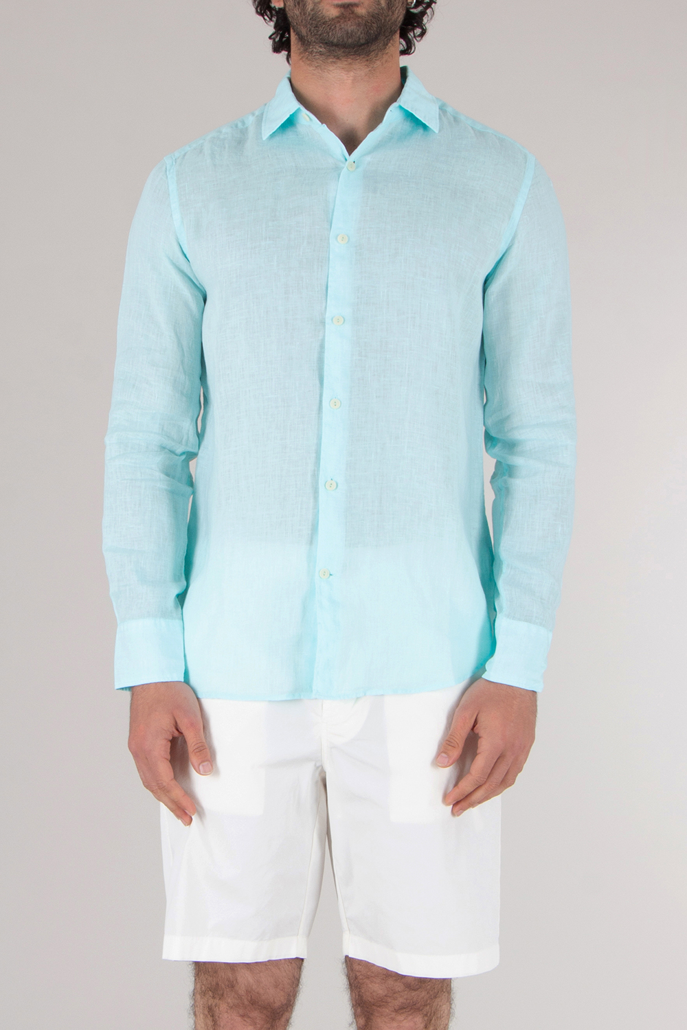 MC 2 SAINT BARTH Regular Fit Linen Shirt Pamplona
