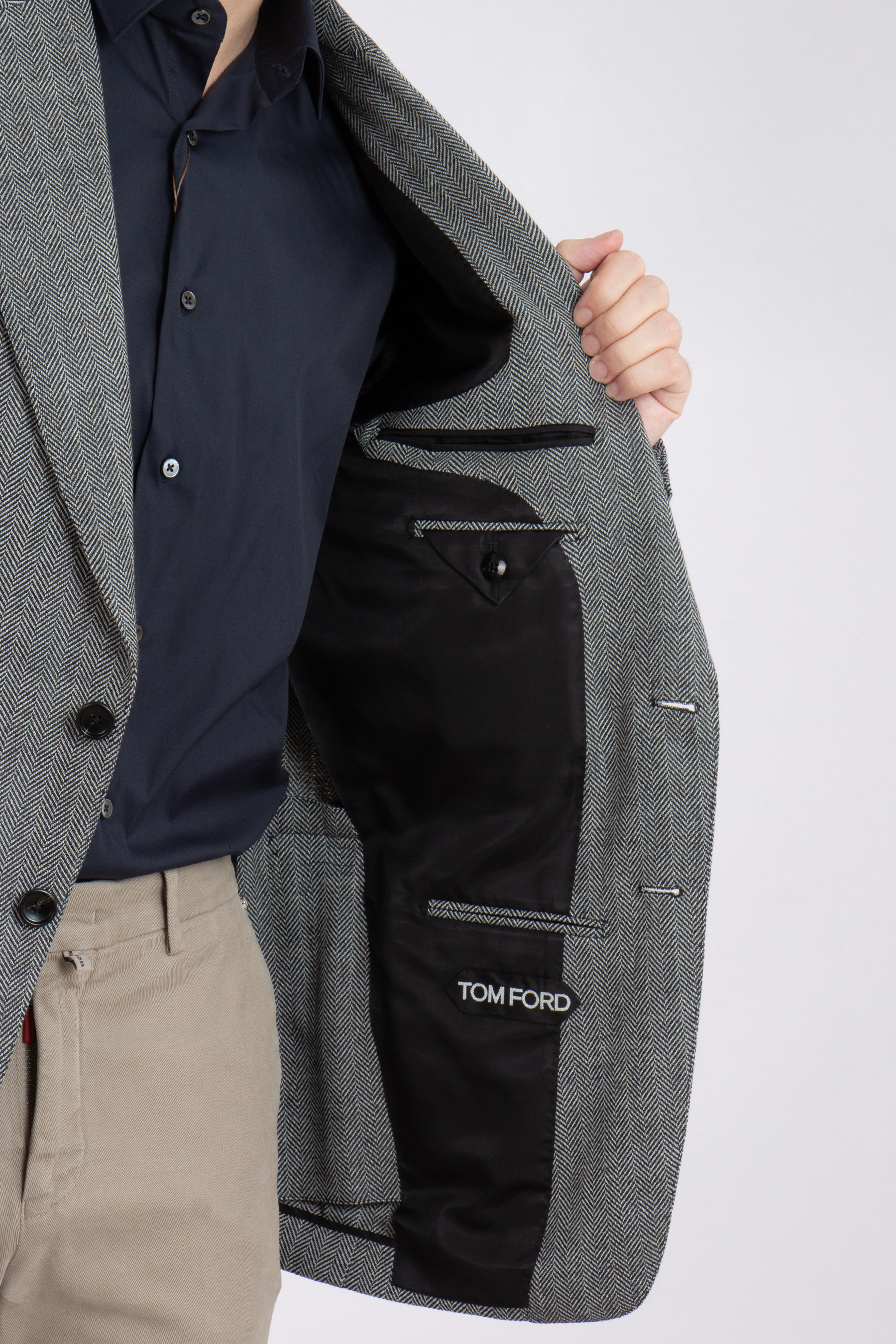 TOM FORD Herringbone Wool-Silk-Linen Blend Jacket Shelton TOM FORD Herringbone Wool-Silk-Linen Blend Jacket Shelton