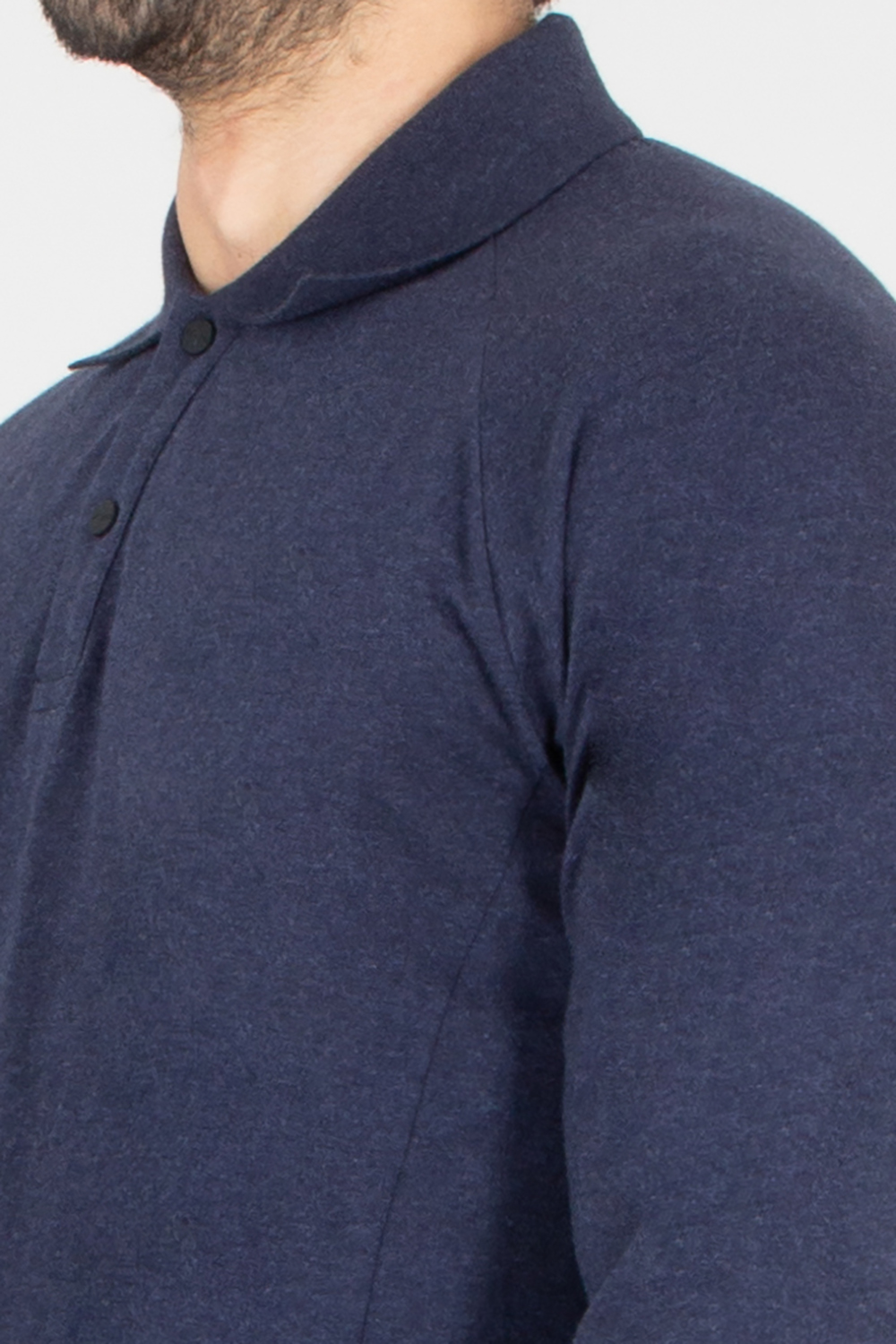 SEASE Regular Fit Cotton-Cashmere Jersey Long-Sleeve Polo Shirt