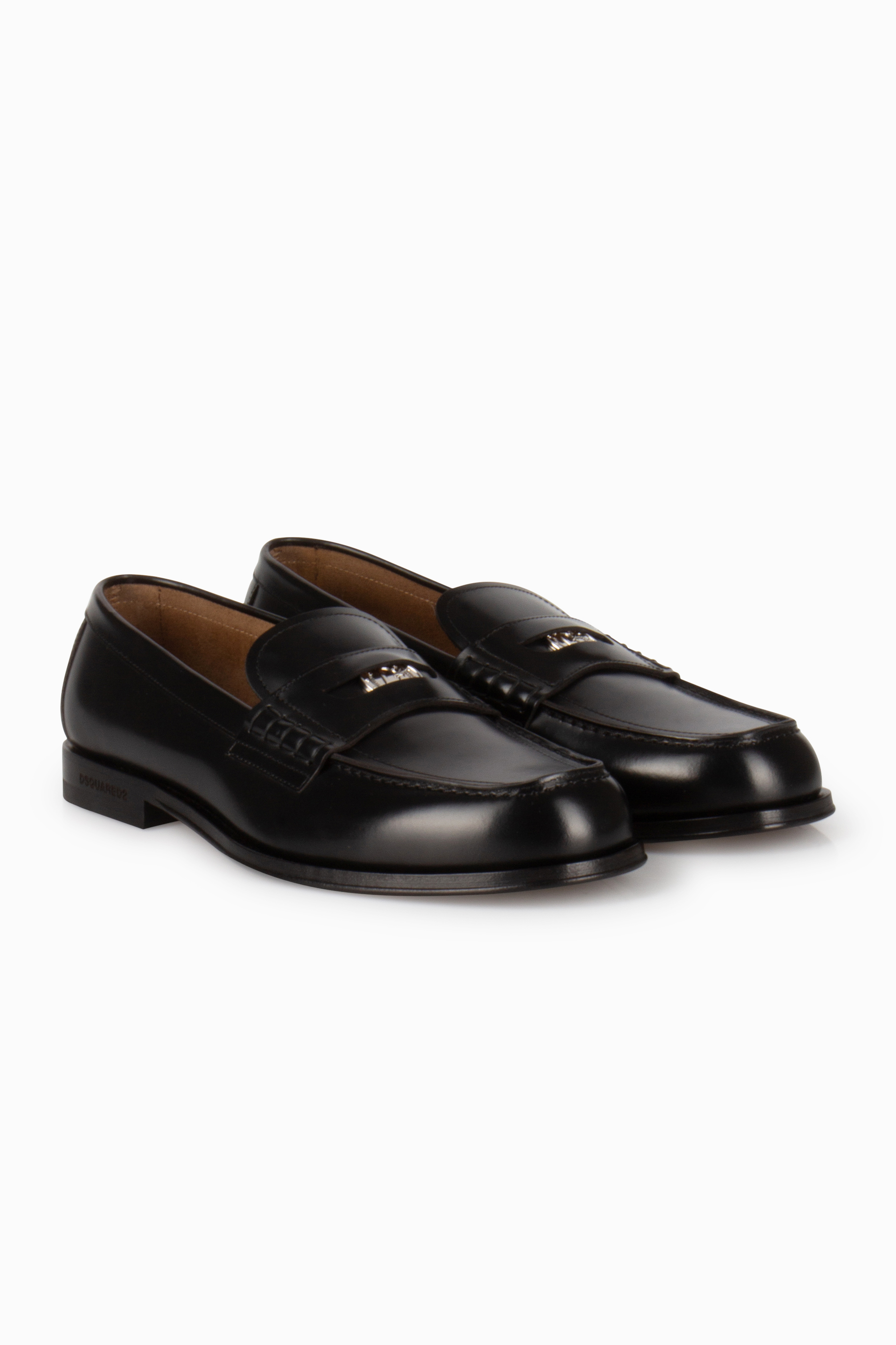 DSQUARED2 Brushed Leather Penny Loafers Neoclassic Bekleidung, Schuhwerk, Schuh, Sandale, Turnschuh