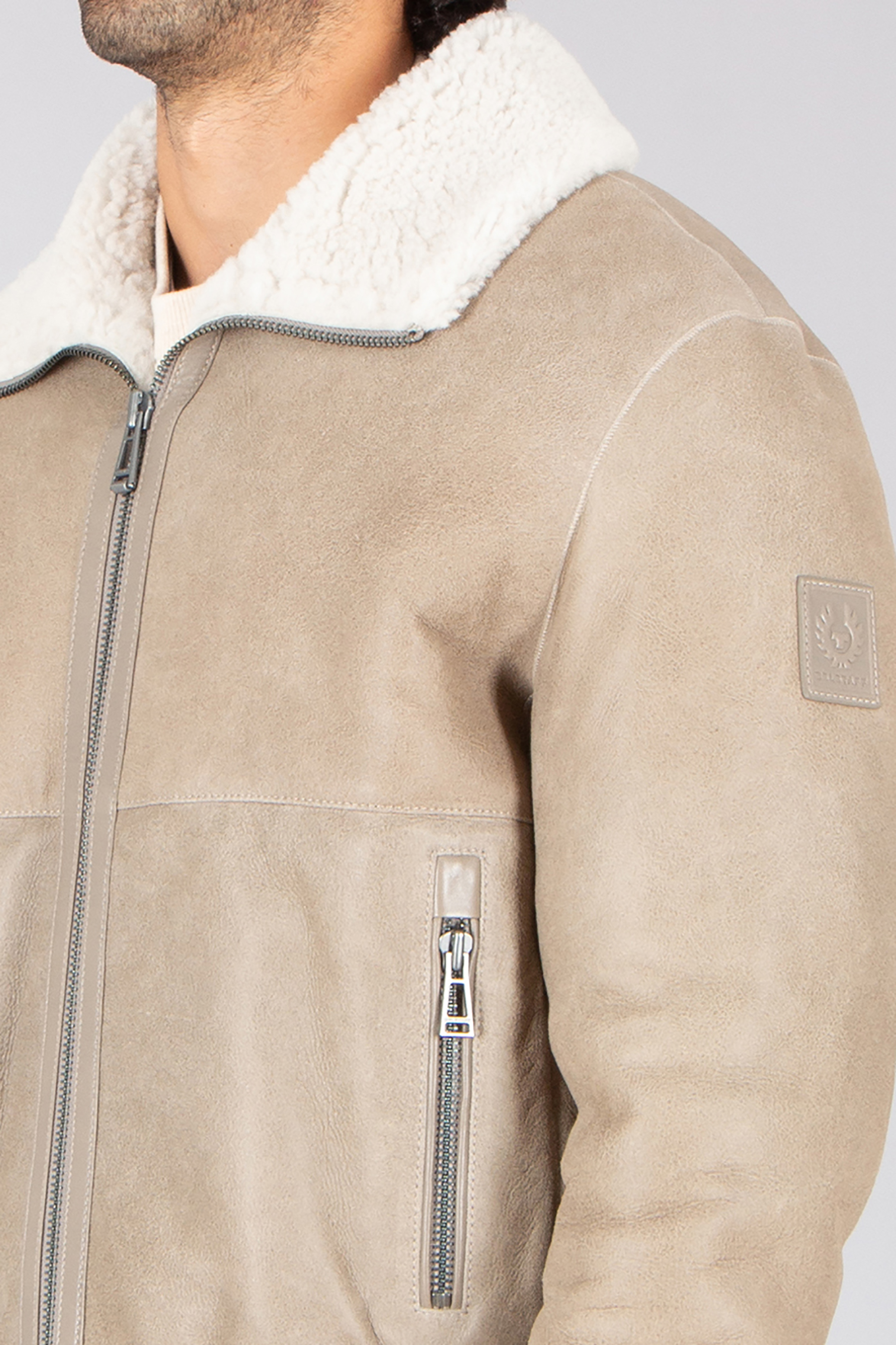 BELSTAFF Regular Fit English Shearling Jacket Trace Bekleidung, Fleece, Mantel, Jacke