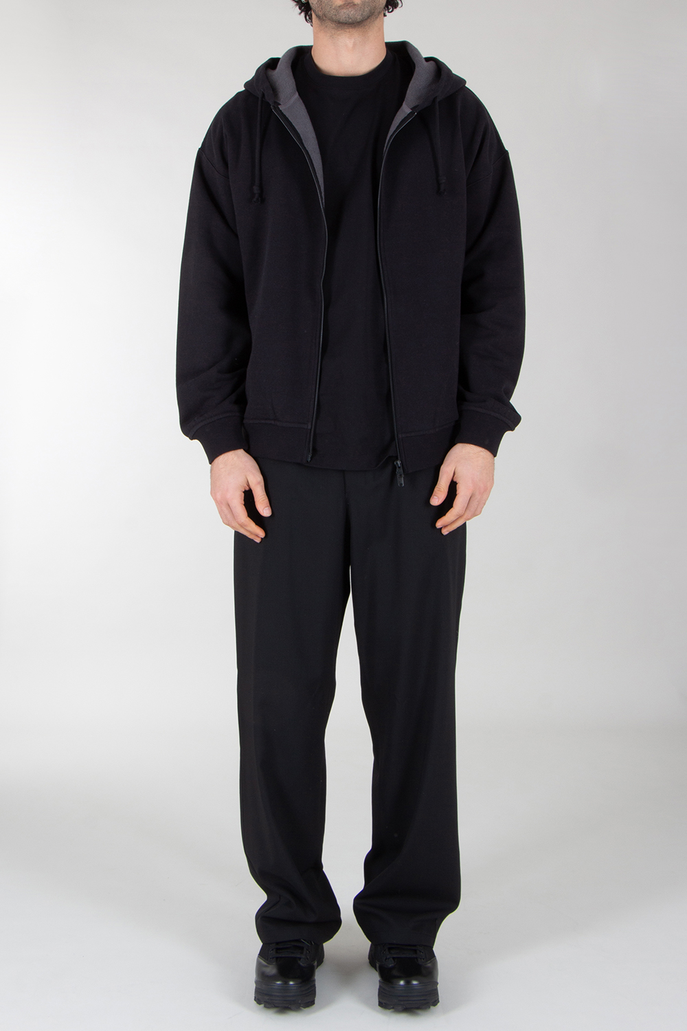 Y-3 x MERCEDES AMG PETRONAS Loose Fit Graphic Print Cotton Zip-Hoodie