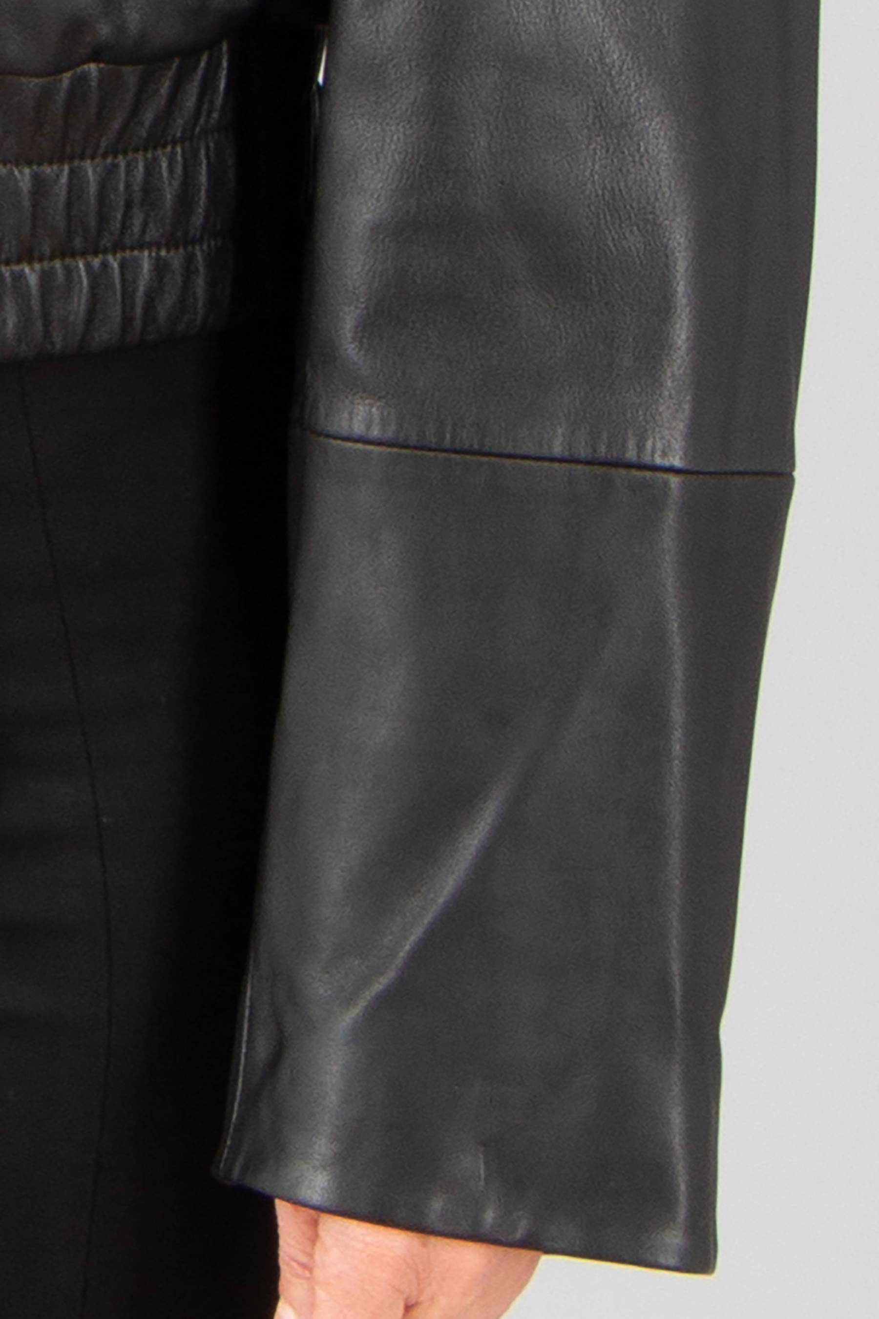 HUGO Relaxed Fit Cropped Lamb Leather Jacket Lavano