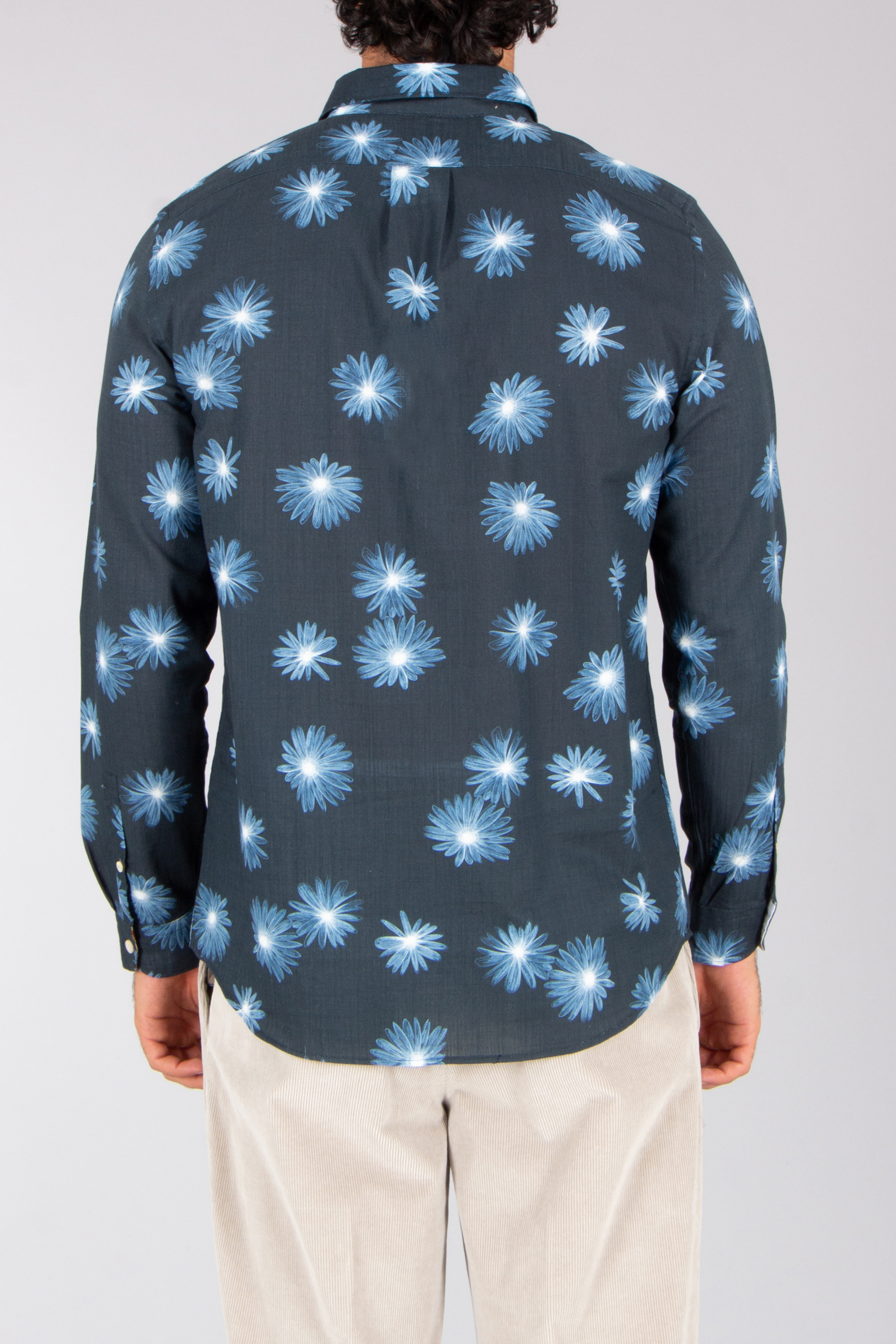 PAUL SMITH Regular Fit Luminescent Floral Print Cotton Shirt Langarm, Ärmel, Hemd, Muster, Bluse