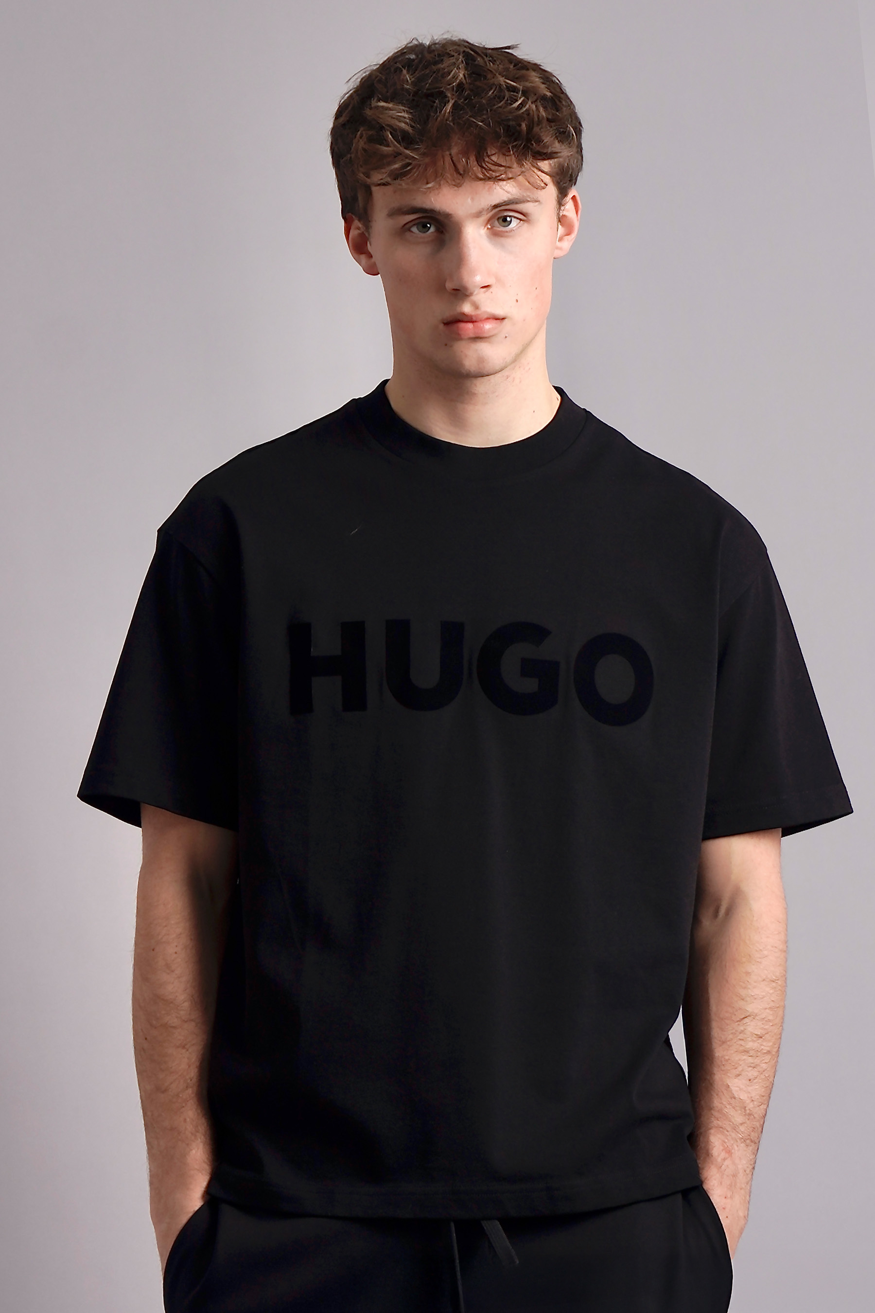 HUGO Oversized Printed Cotton Jersey T-Shirt Dinkee HUGO Oversized Printed Cotton Jersey T-Shirt Dinkee