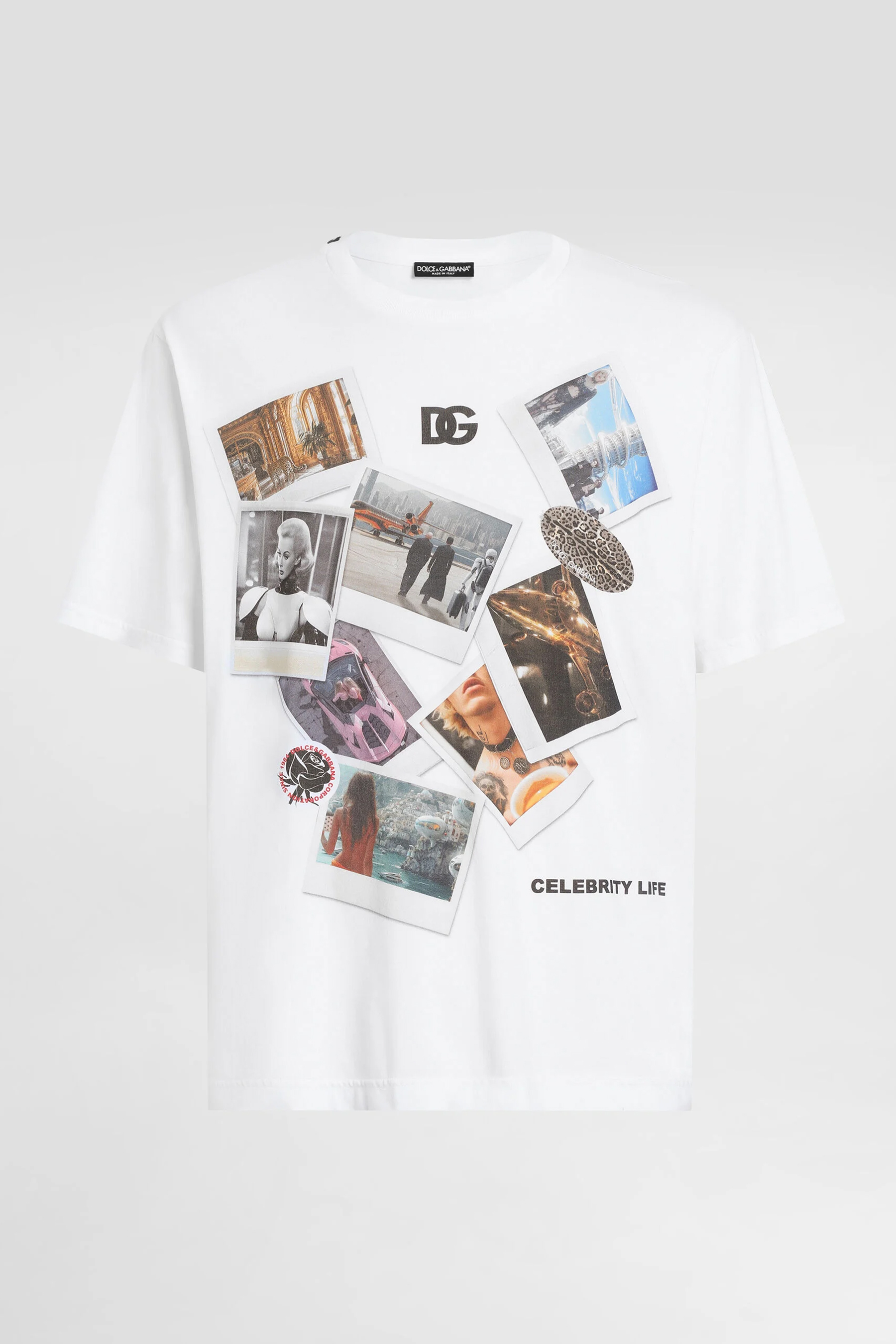DOLCE & GABBANA Regular Fit Postcard Print Cotton Jersey T-Shirt DOLCE & GABBANA Regular Fit Postcard Print Cotton Jersey T-Shirt
