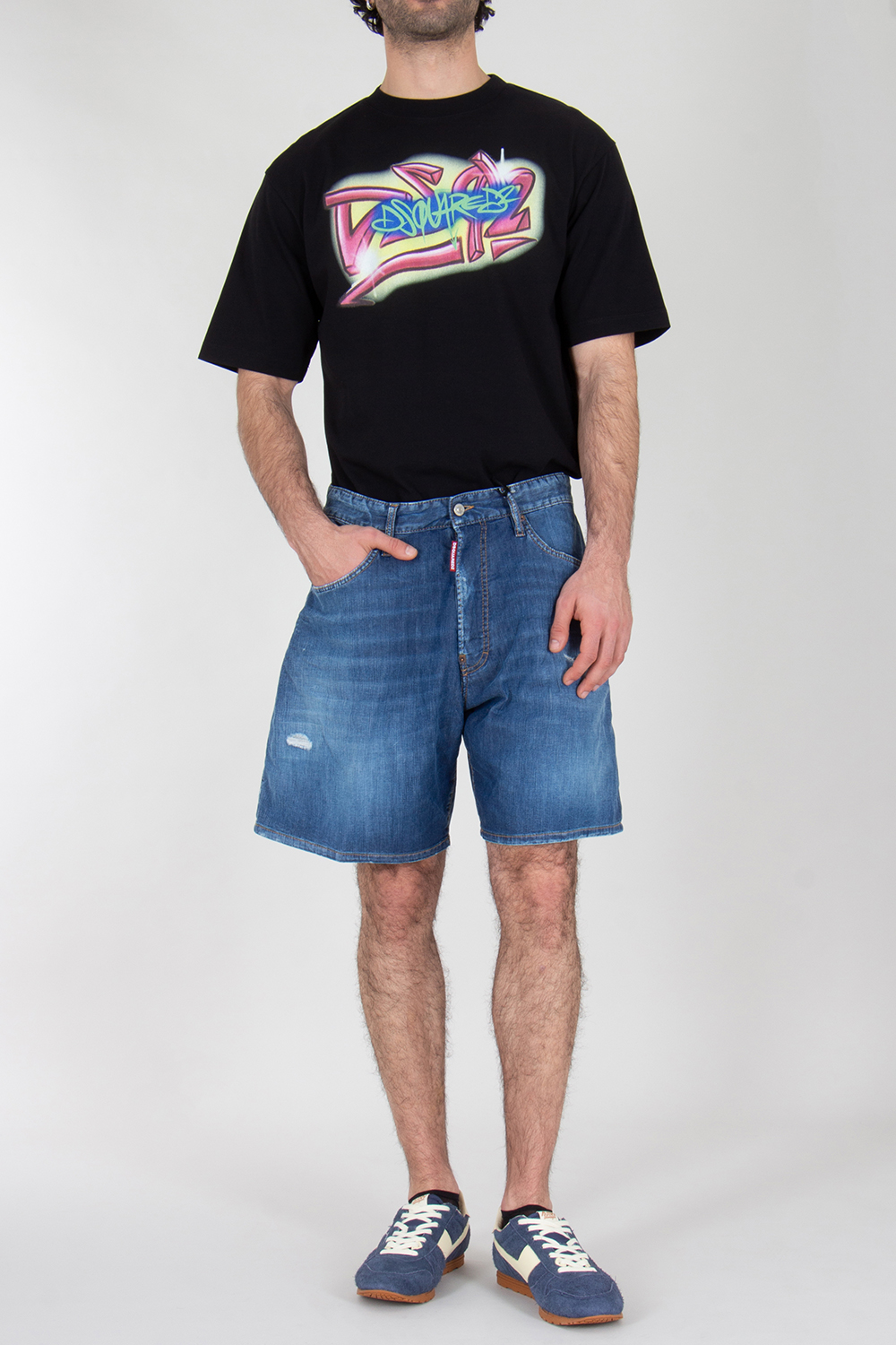 DSQUARED2 Distressed Denim Shorts Boxer