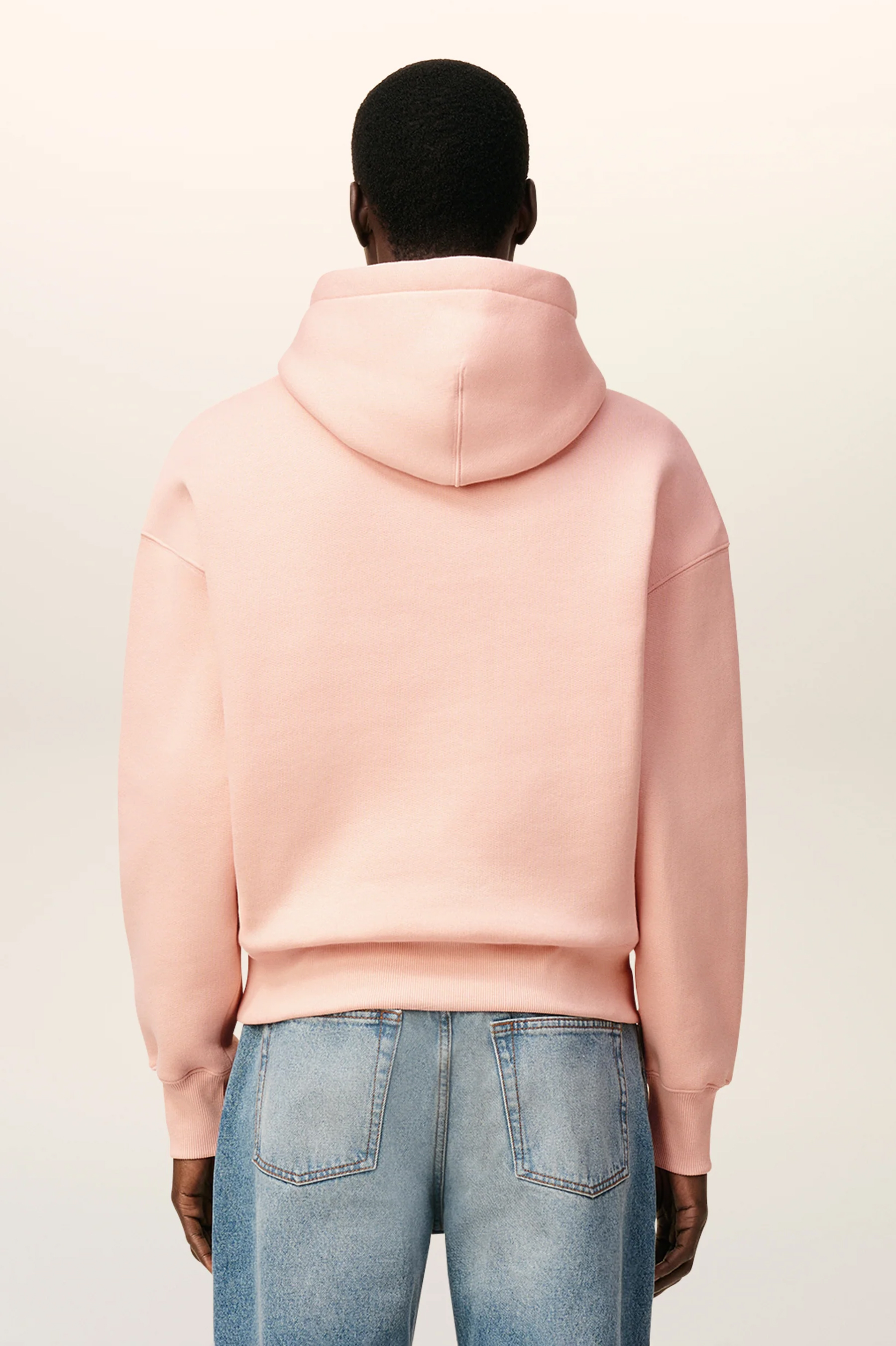 AMI PARIS Comfort Fit Ami De Coeur Brushed Cotton Blend Fleece Hoodie Strickwaren, Pullover, Sweatshirt, Kapuzenpulli, Kapuze