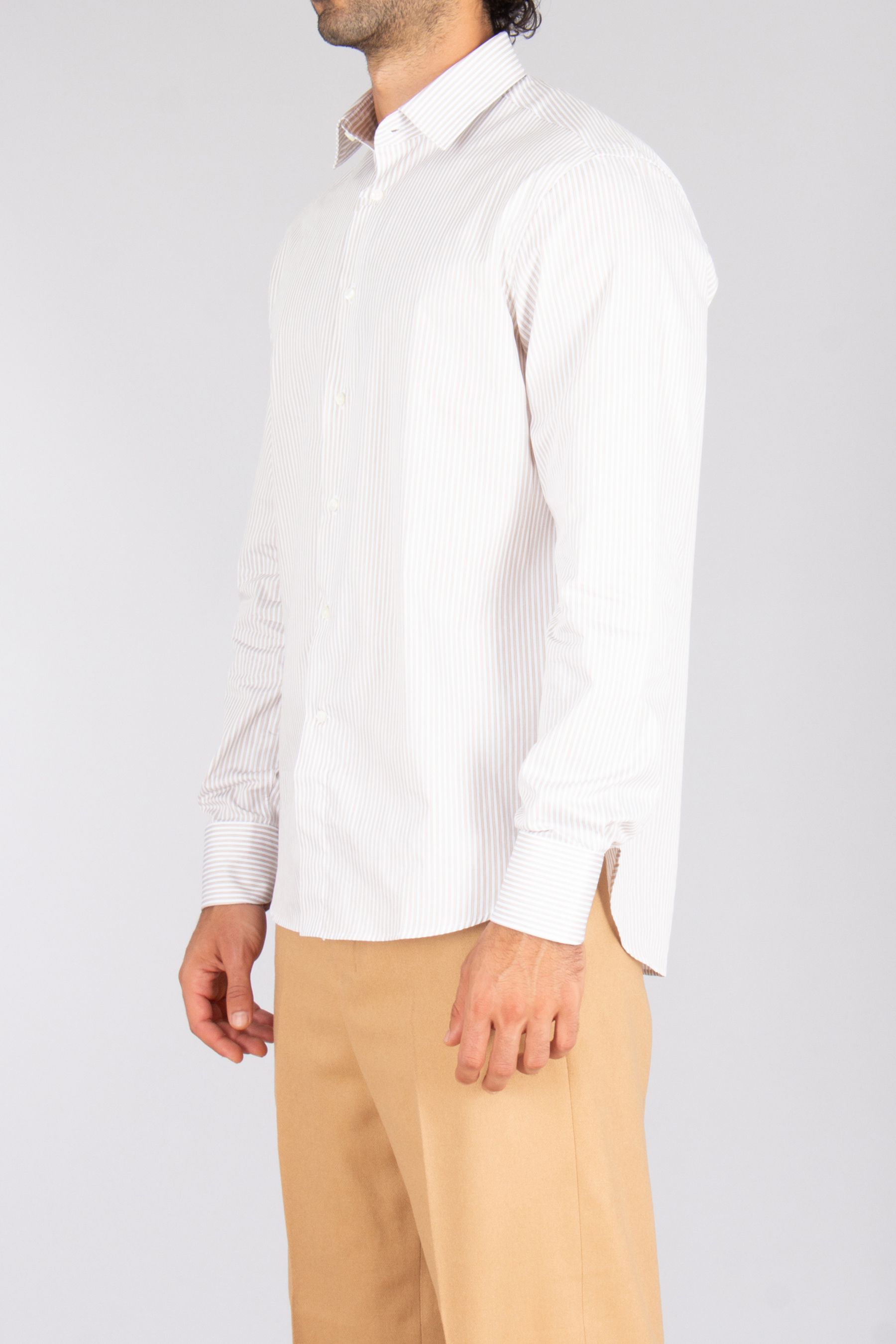 CANALI Regular Fit Striped Cotton Poplin Shirt Bekleidung, Hemd, Kleid, Hemd, Langarm, Leinen