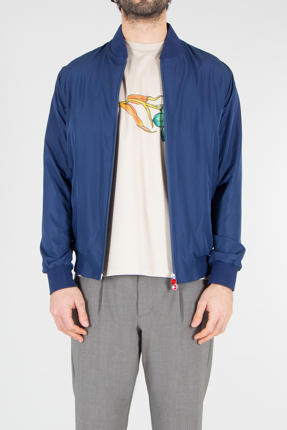 KITON Regular Fit Technical Fabric Bomber Jacket