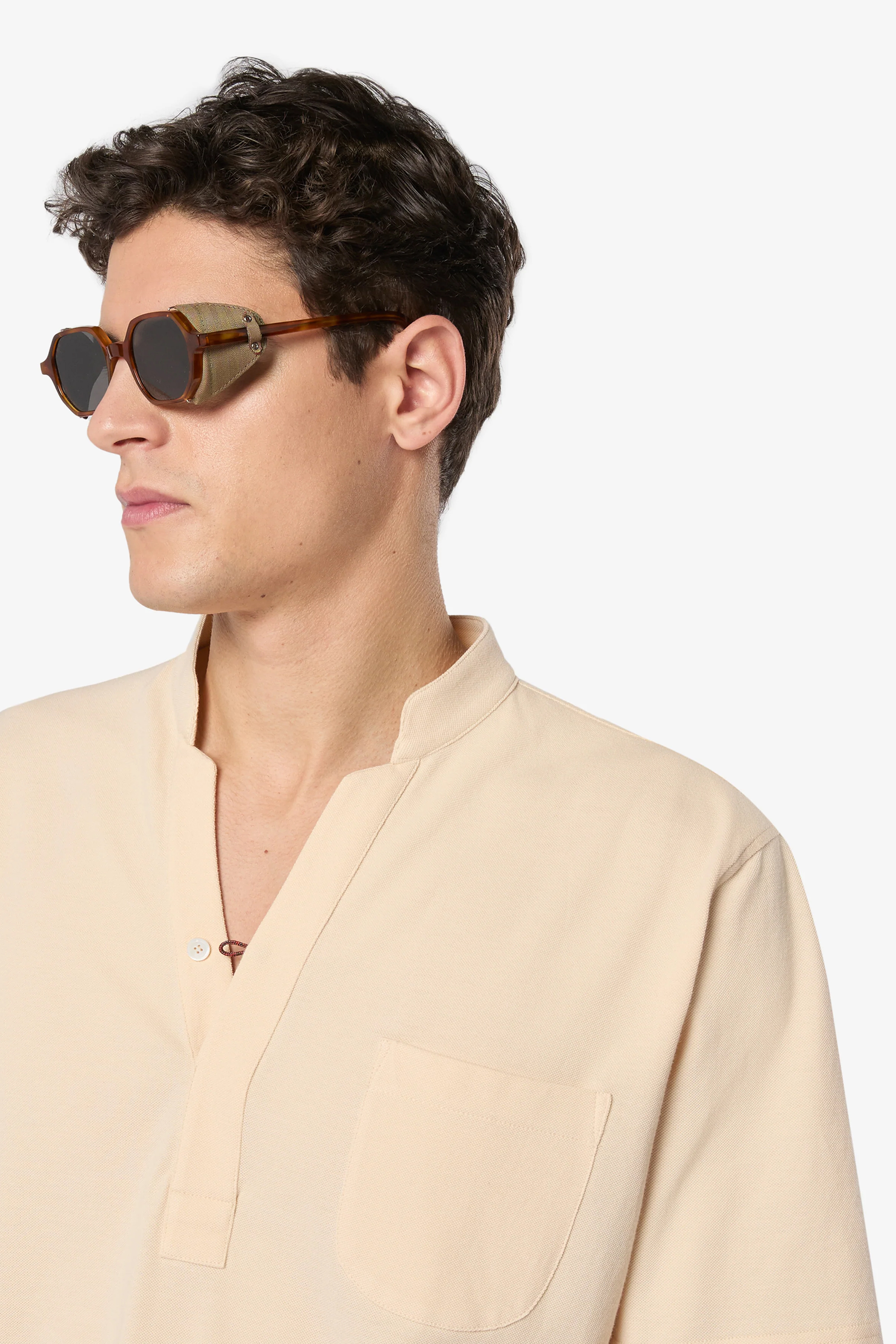 SEASE Regular Fit Cotton Piqué Polo Shirt Fish Tail Short Zubehor, Sonnenbrille, Erwachsener, Mann, Person