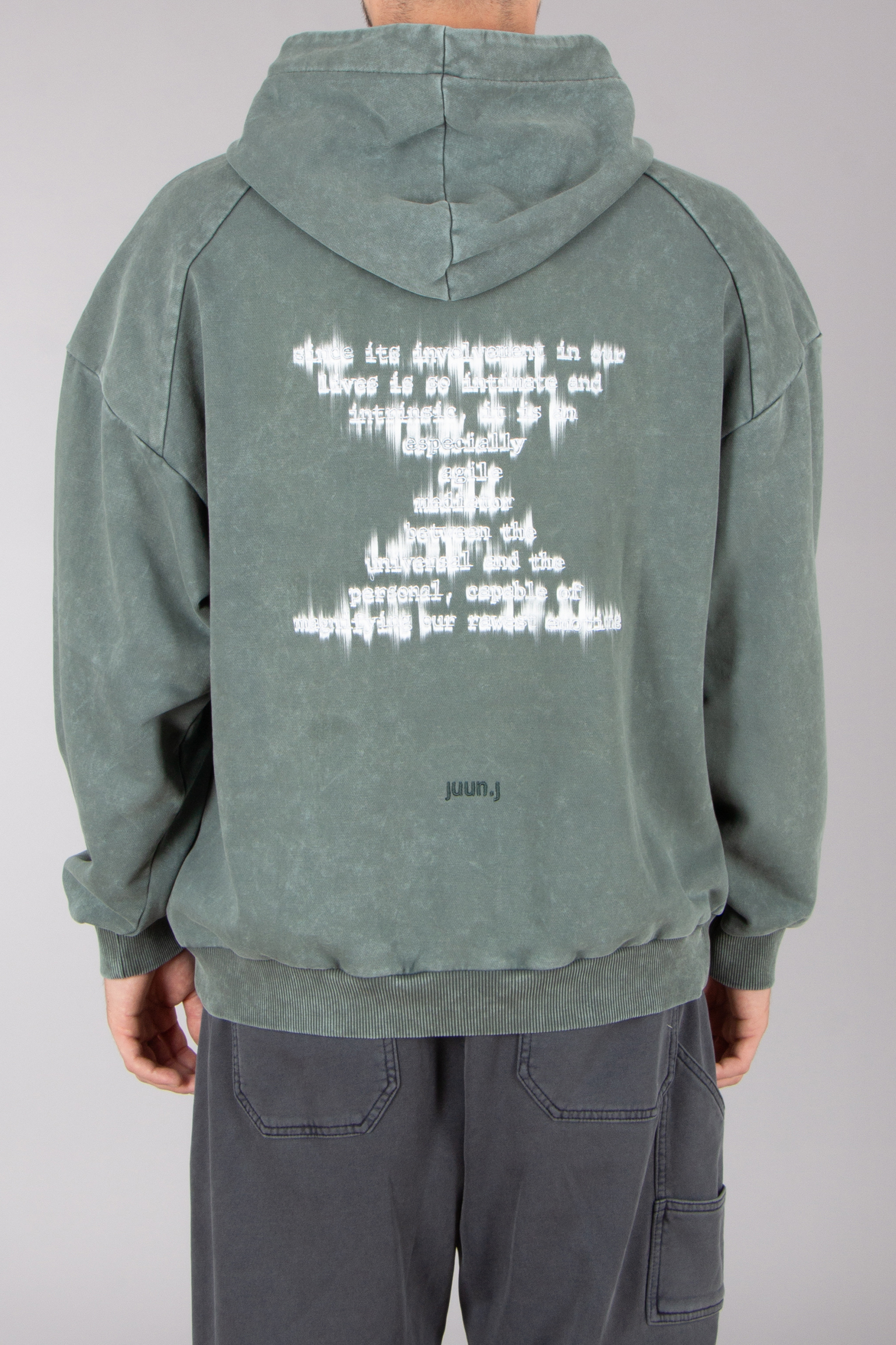 JUUN.J Loose Fit Language Mediator Cotton Hoodie