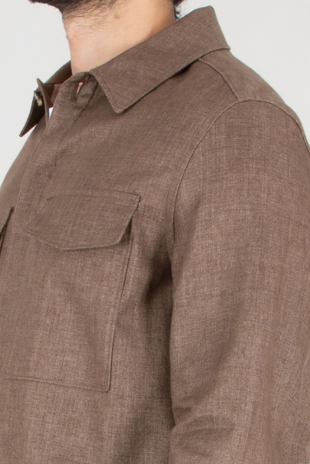 AGNONA Regular Fit Linen Overshirt