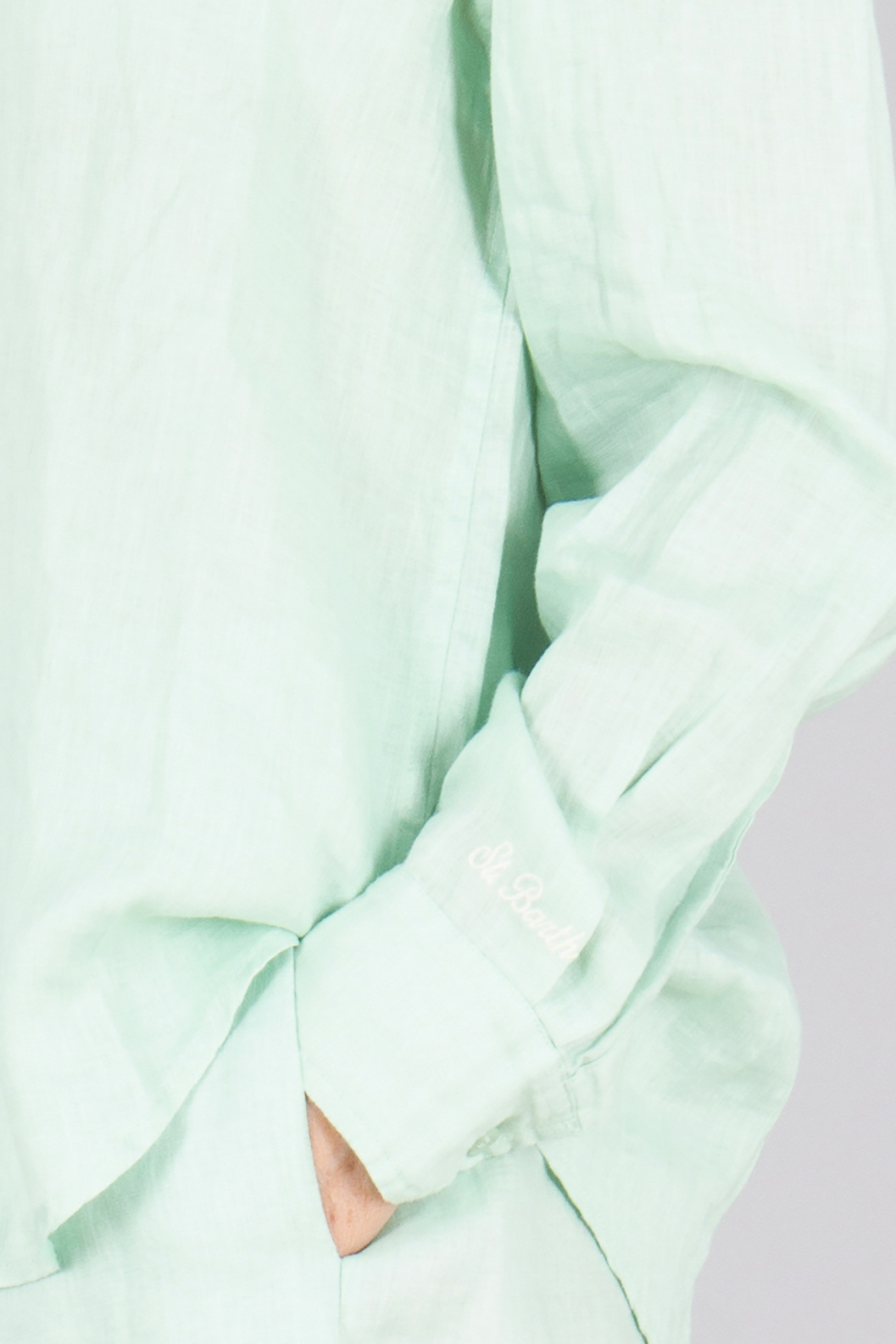 MC 2 SAINT BARTH Regular Fit Linen Blouse Meredith Langarm, Ärmel, Hemd, Leinen, Person