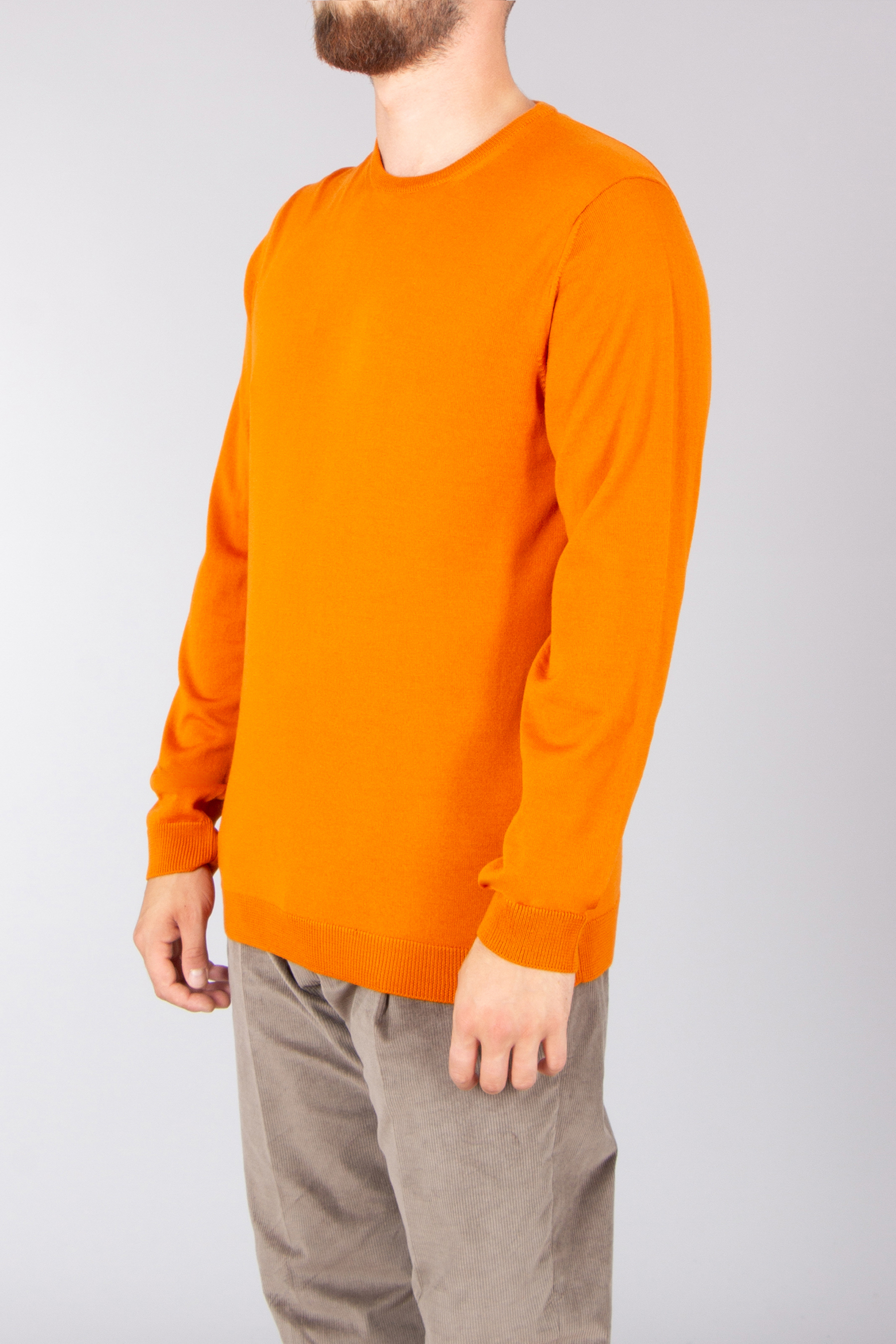 ROBERTO COLLINA Regular Fit Extra-Fine Wool Crew Neck Sweater Bekleidung, Langarm, Ärmel, Strickwaren, Pullover