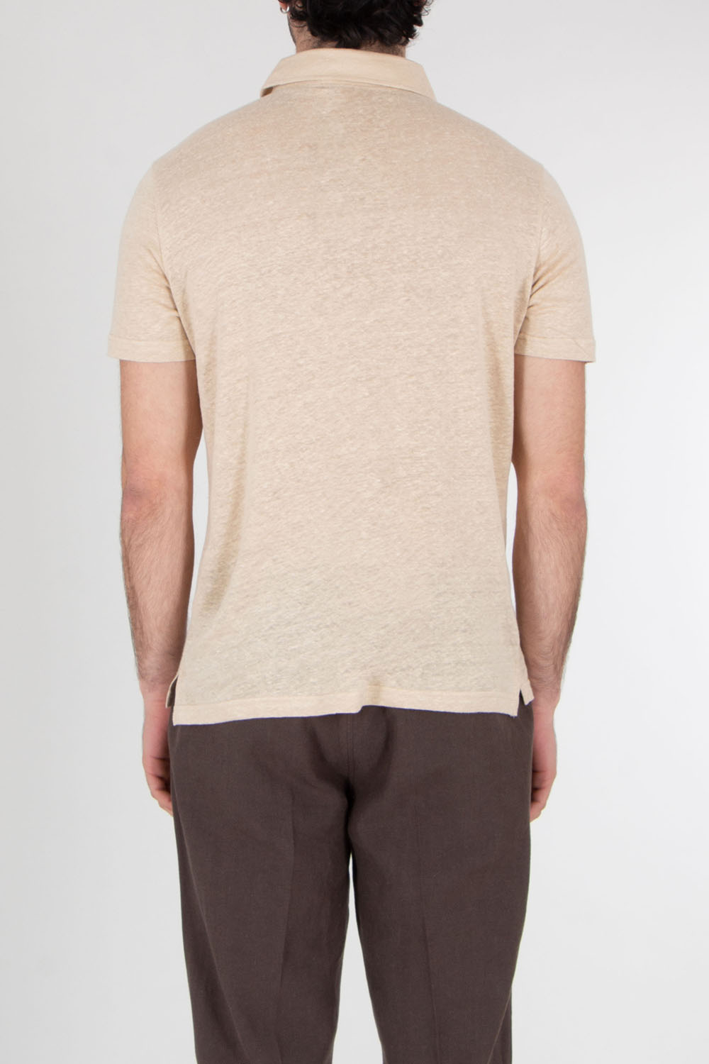 AURÉLIEN Slim Fit Linen Polo Shirt