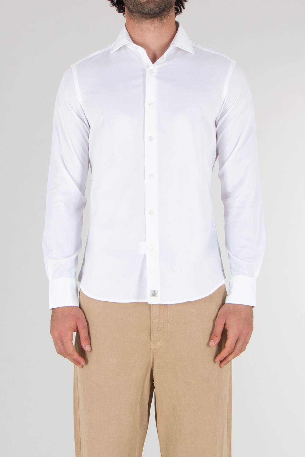 SONRISA Regular Fit Shark Collar Lyocell Cotton Shirt