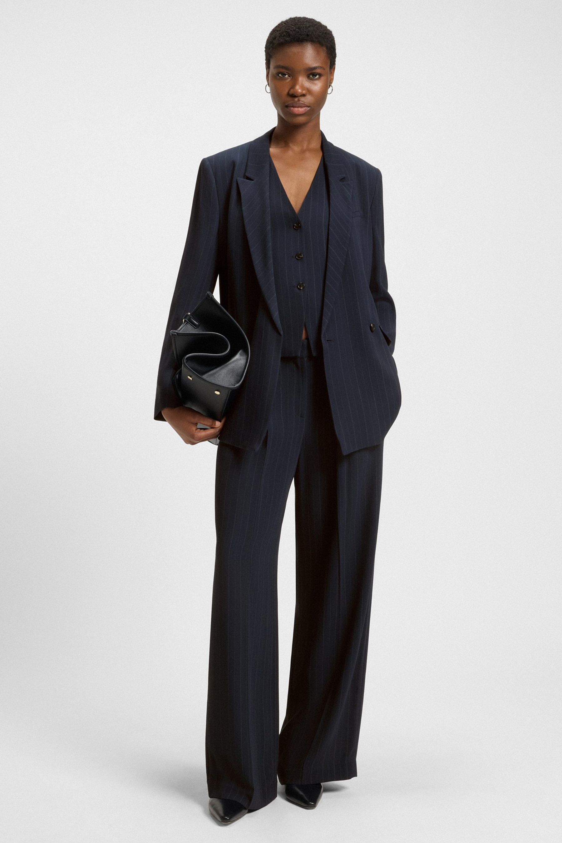BOSS Regular Fit Pinstripe Viscose Waistcoat Julinia Formelle Kleidung, Anzug, Smoking, Blazer, Mantel