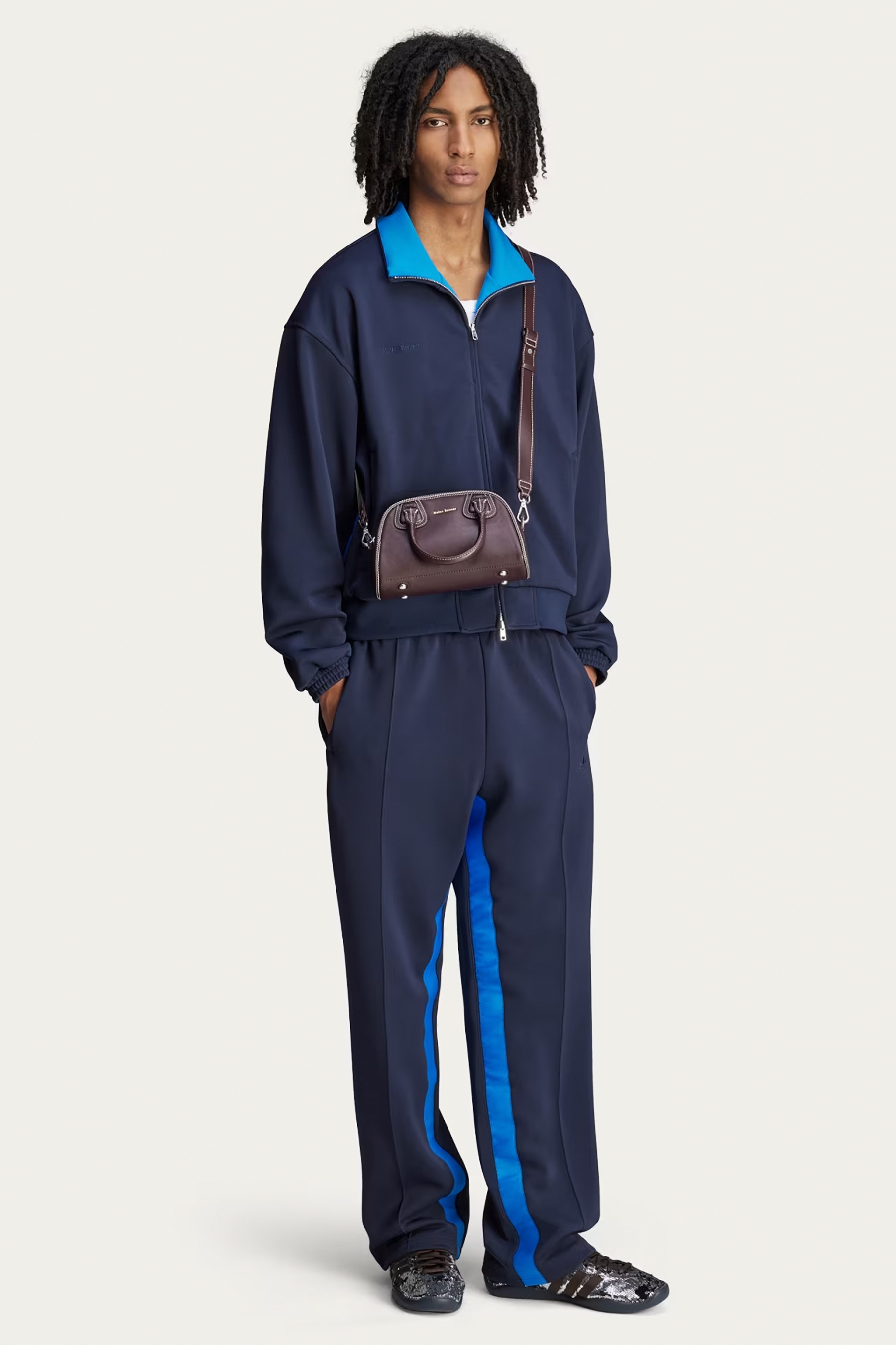 ADIDAS X Wales Bonner Loose Fit Recycled Polyester Stretch Piqué Track Top Mantel, Anzug, Jacke, Langarm, Person