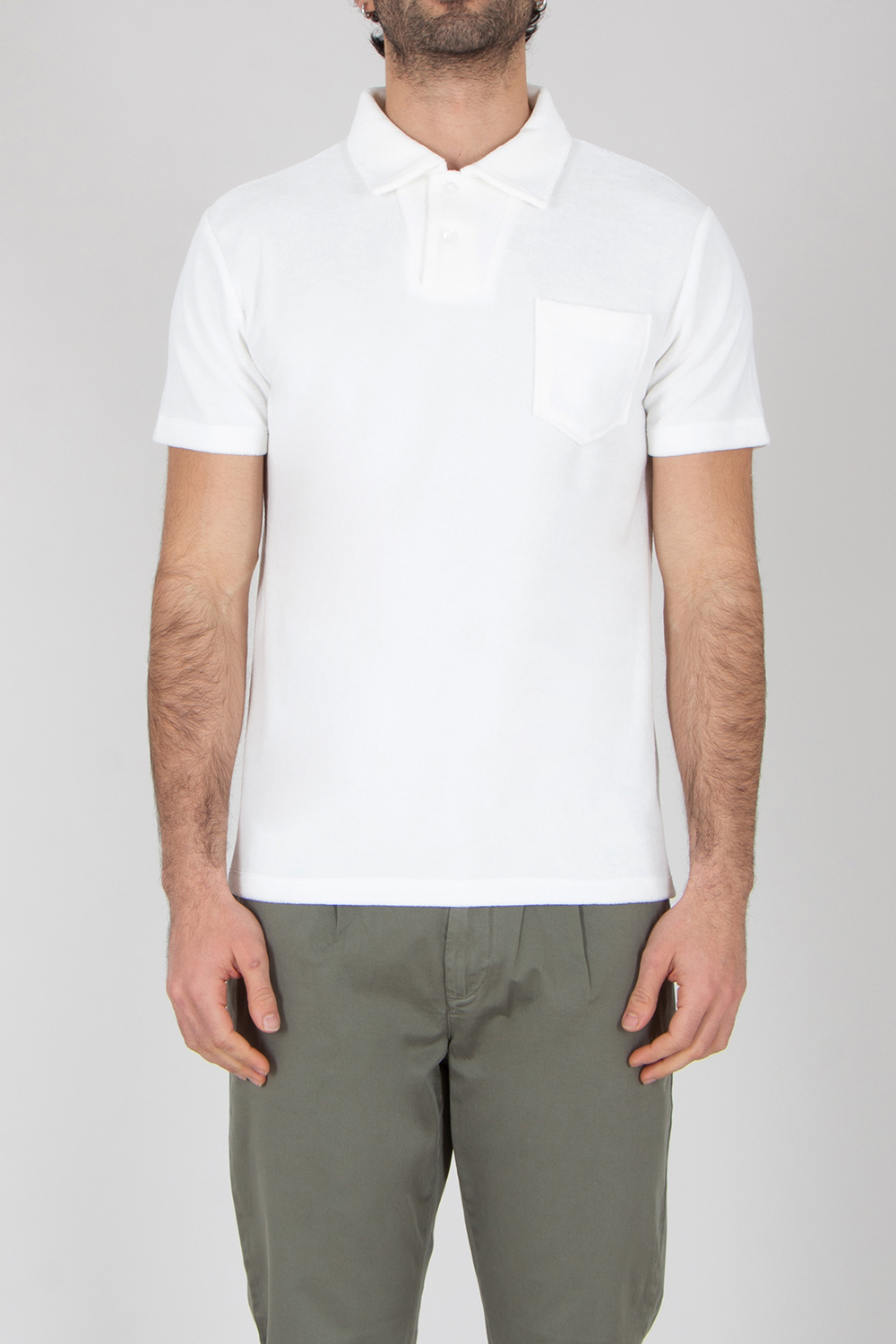 AURÉLIEN Slim Fit Cotton Blend Terry Polo Shirt