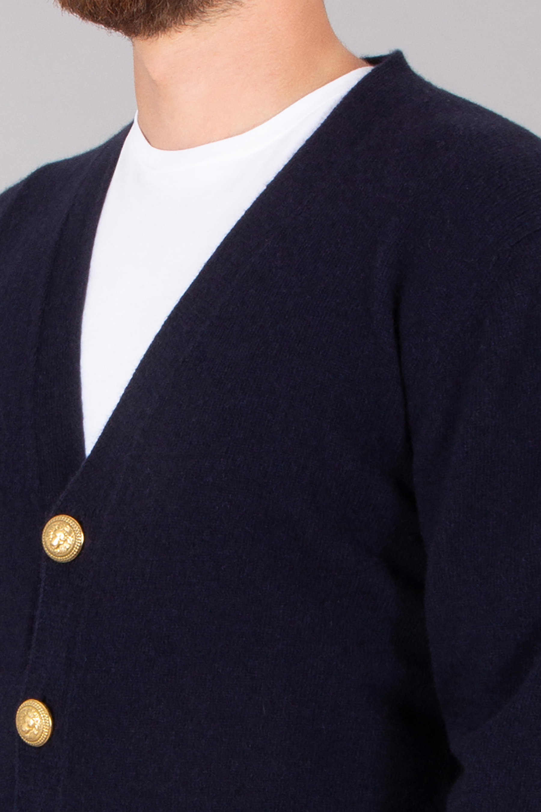 BALMAIN Relaxed Fit Recycled Cashmere-Wool Blend Cardigan Blazer, Mantel, Jacke, Pullover, Person