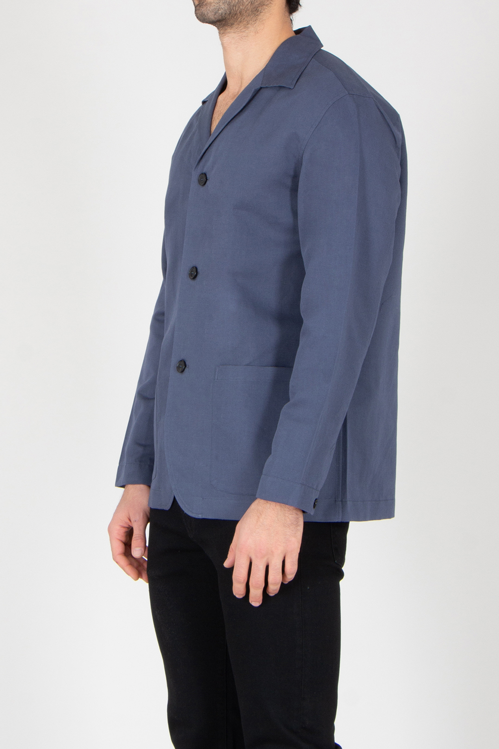 BRIONI Regular Fit Linen-Cotton Blend Blazer Shirt