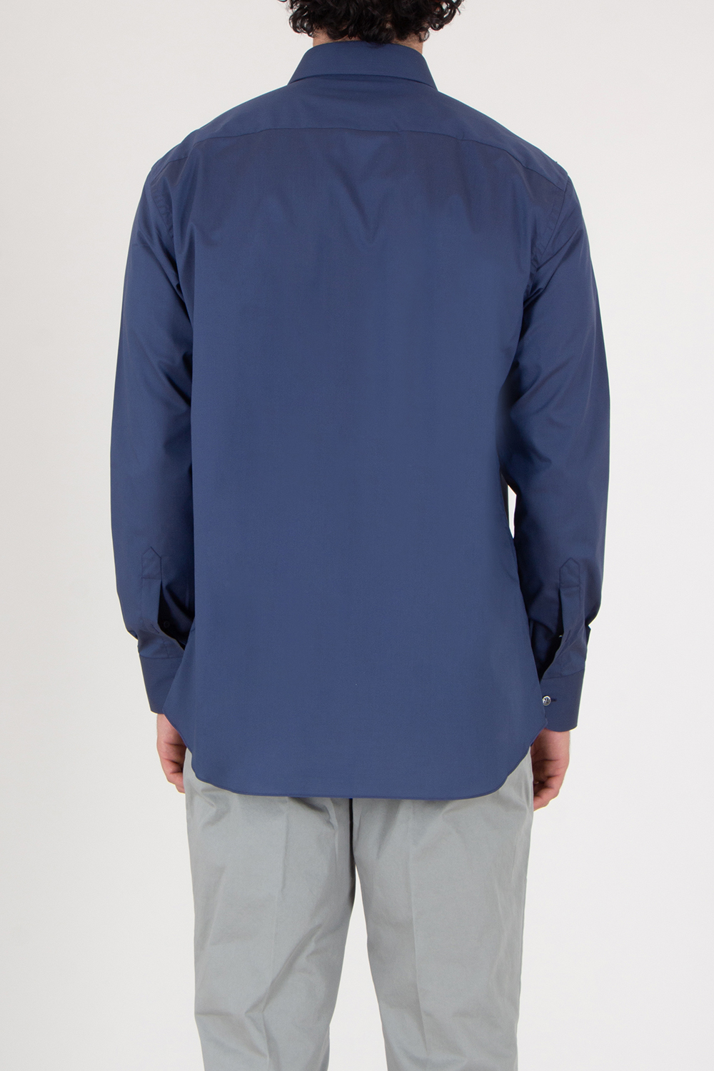 BRIONI Regular Fit Shark Collar Cotton Shirt