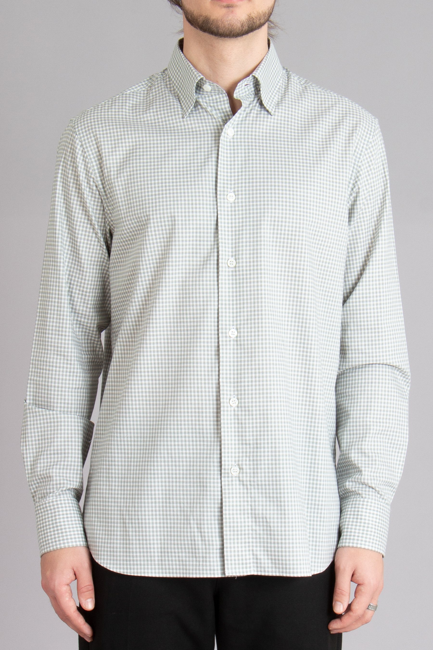 BRIONI Checked Cotton Under-Button-Down Shirt