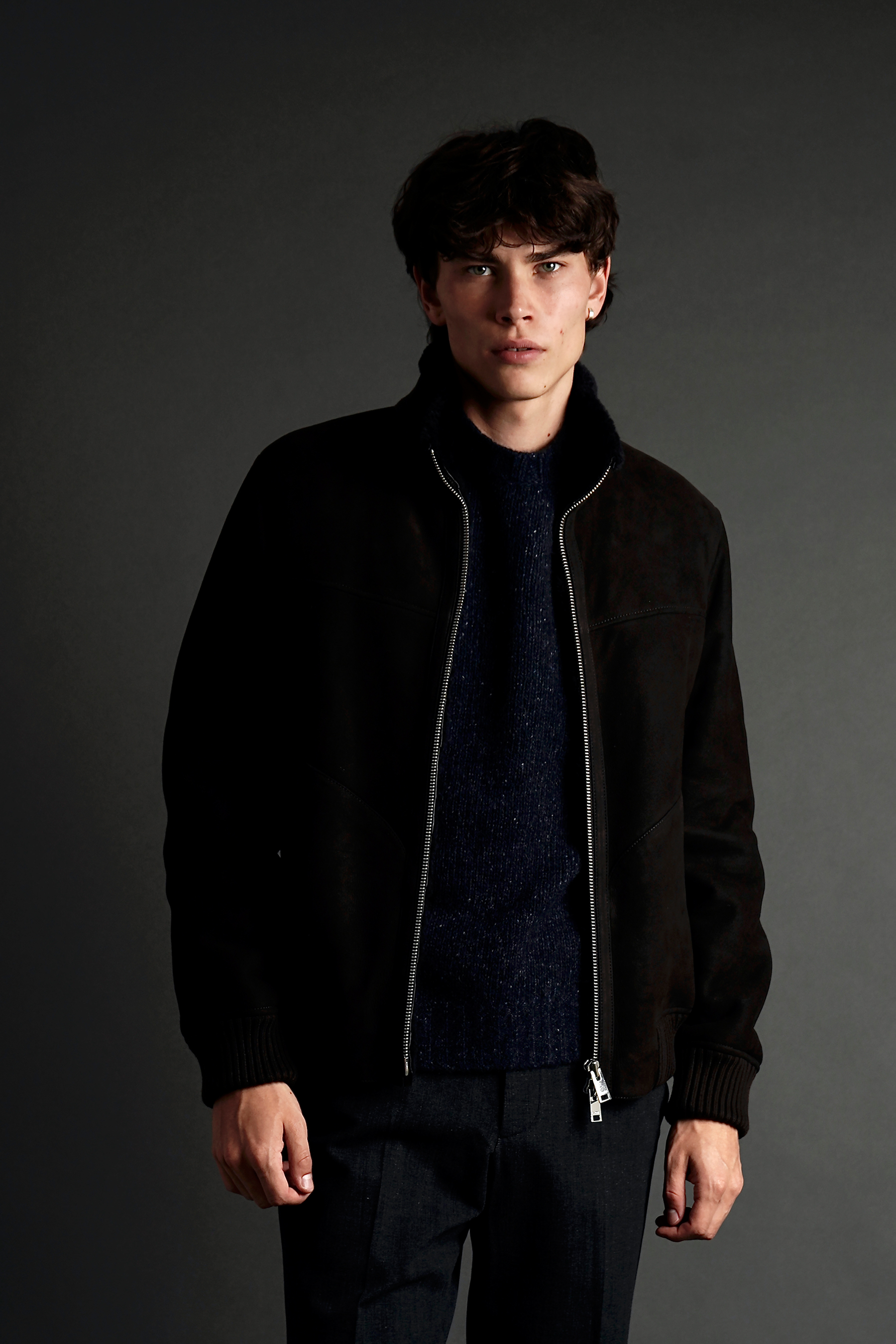 ARMA Regular Fit Shearling Suede Jacket Arek Mantel, Jacke, Langarm, Mann, Person