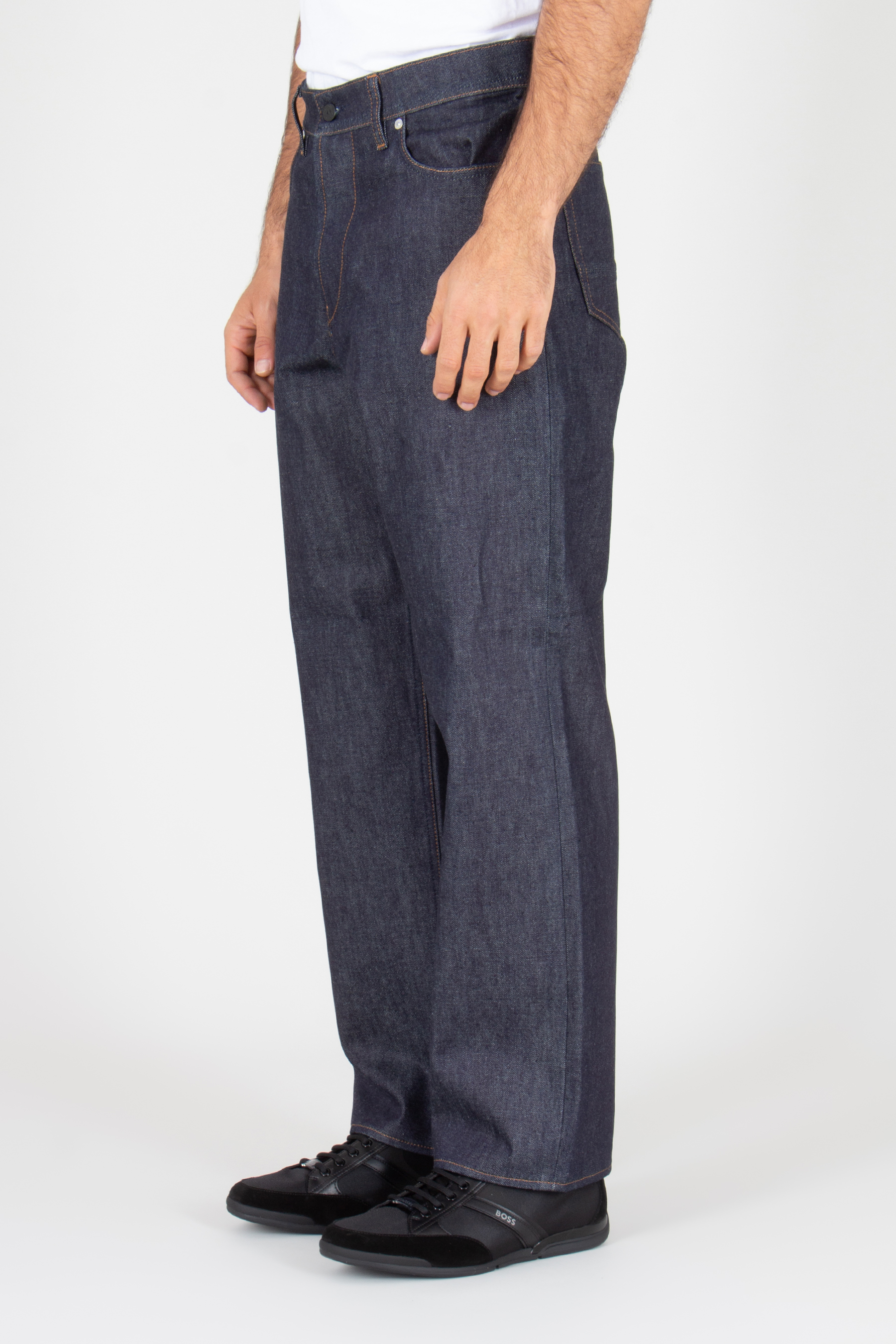 STONE ISLAND Loose Fit Raw Organic Cotton Denim Jeans Hosen, Jeans, Erwachsener, Mann, Person