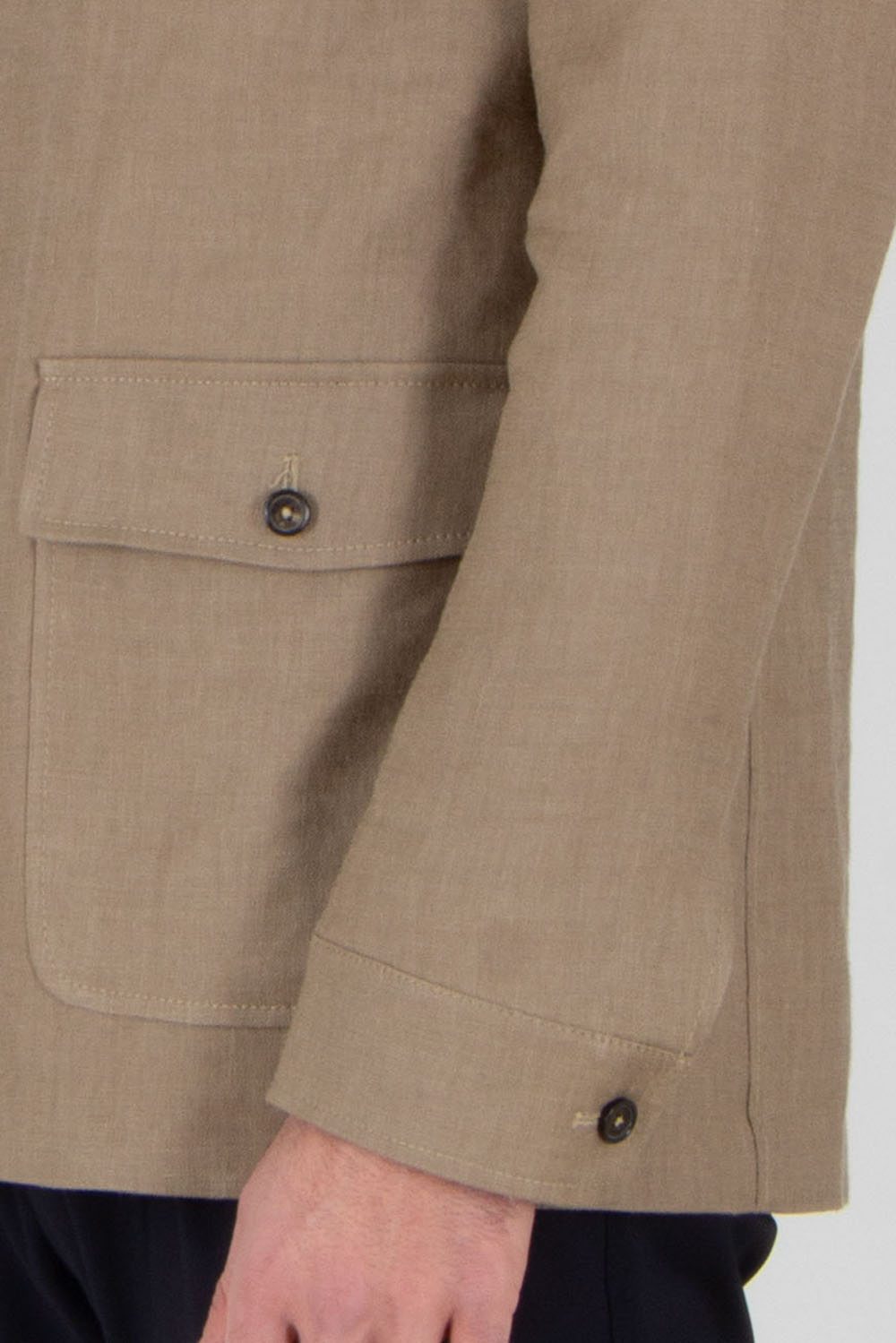 DRESSLER Regular Fit Linen-Lyocell Stretch Blend Overshirt Sedico