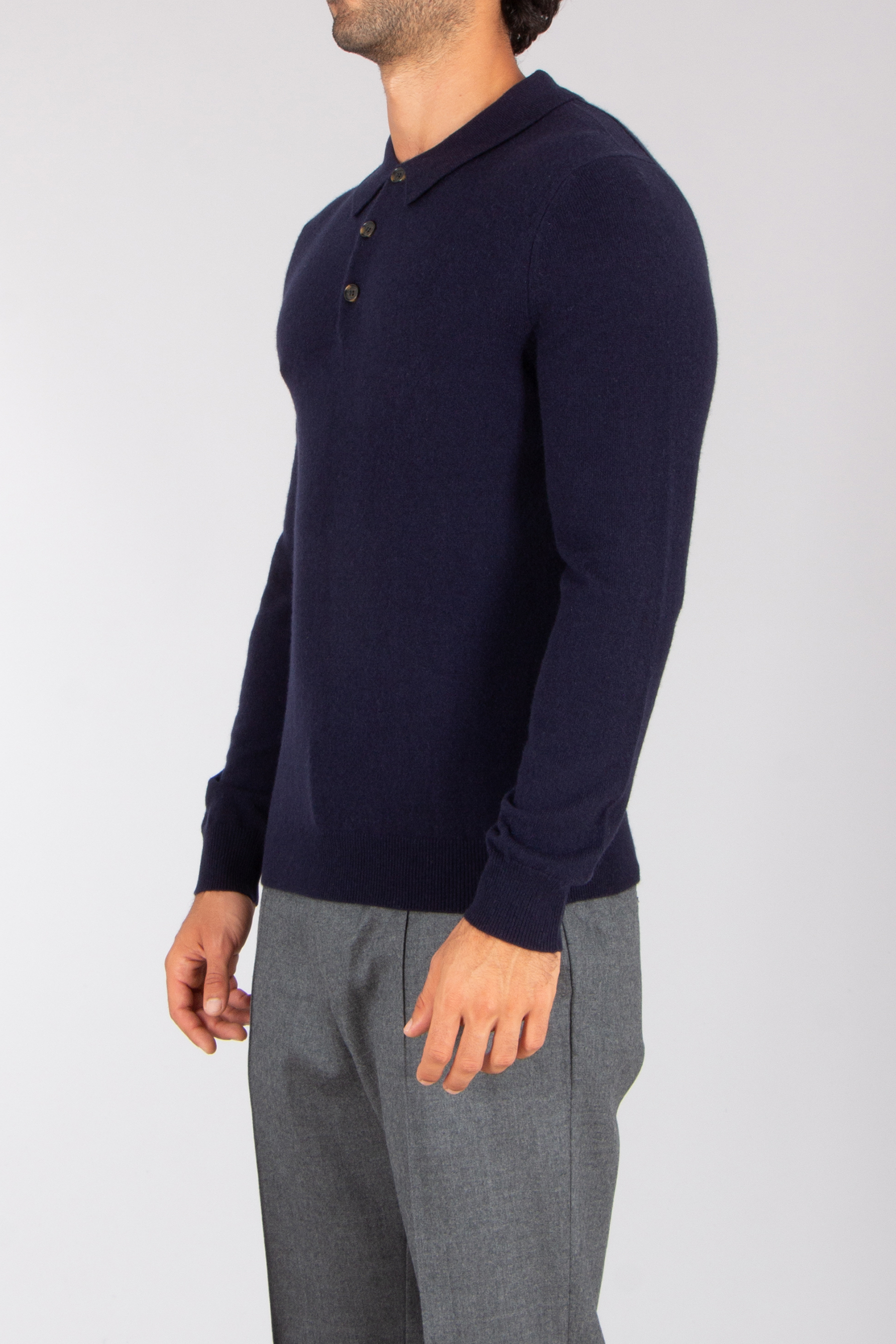 MIENTUS BERLIN Regular Fit Cashmere Knit Polo Strickwaren, Pullover, Langarm, Mann, Person