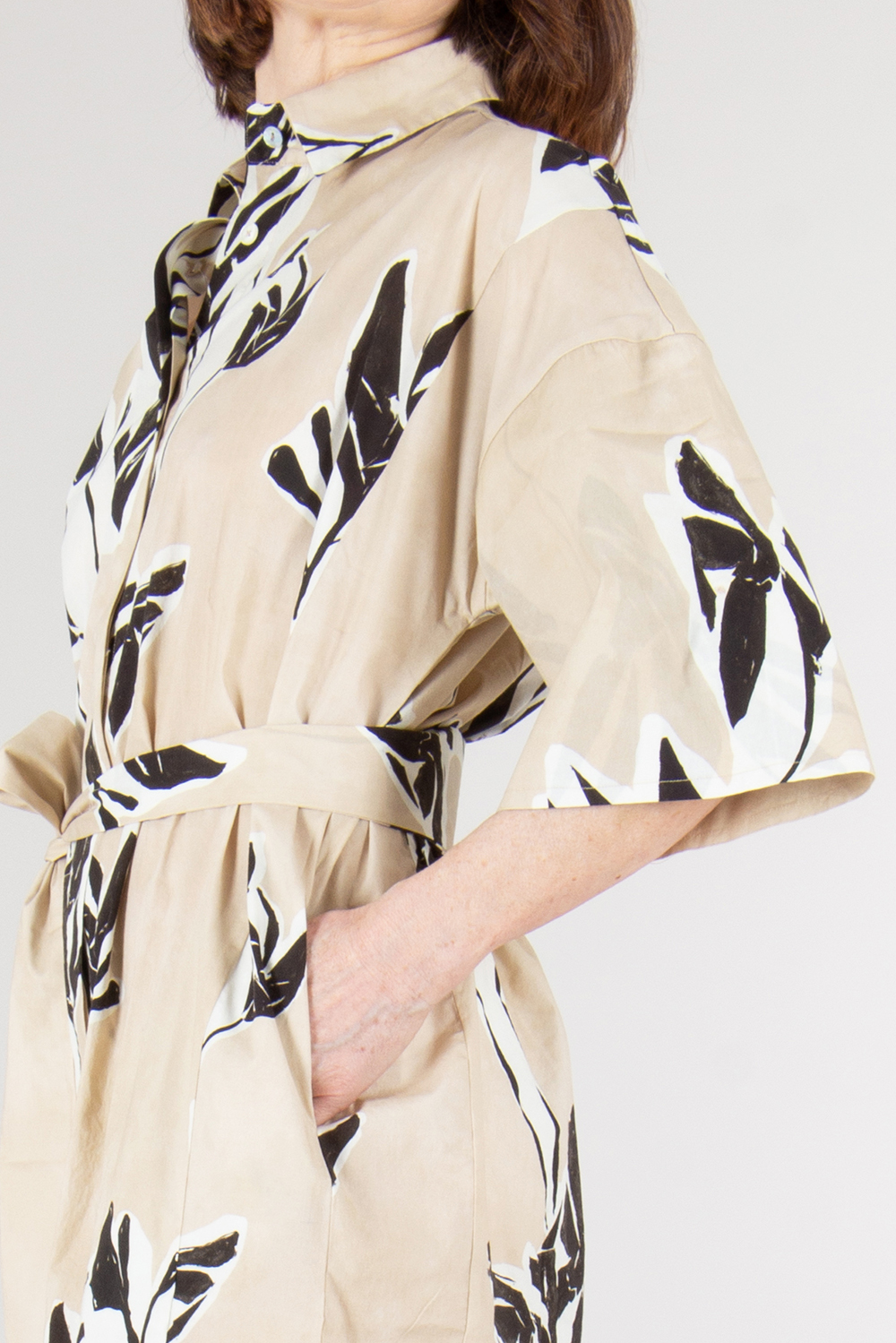 0039 ITALY Relaxed Fit Cotton Shirt Dress Derby