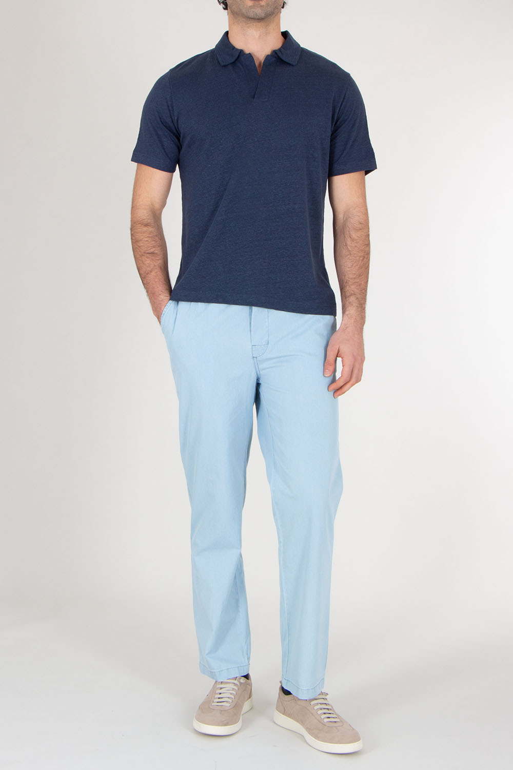 MC 2 SAINT BARTH Linen Jersey Polo Shirt Fraser