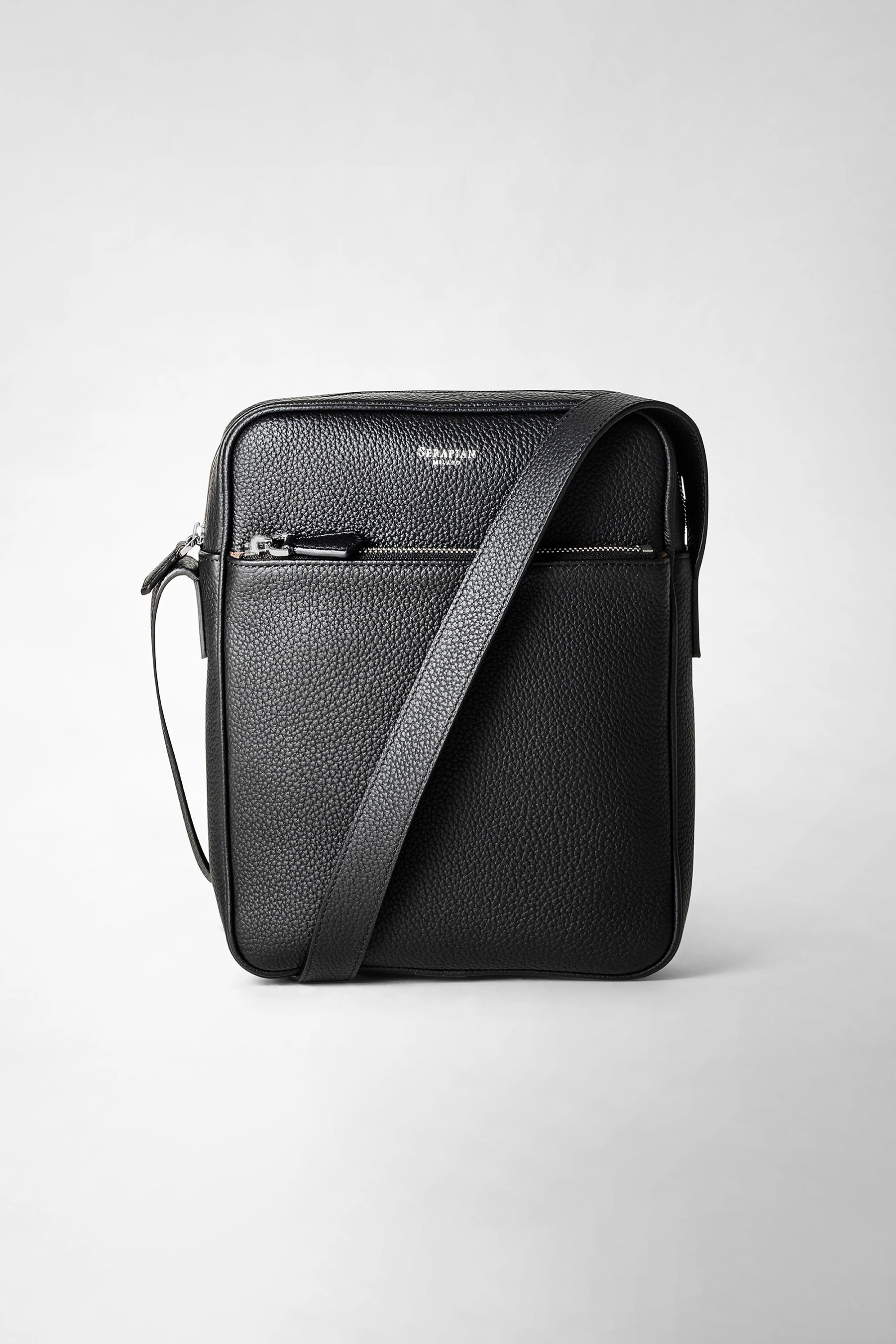 SERAPIAN Cashmere Leather Messenger Bag North South SERAPIAN Cashmere Leather Messenger Bag North South