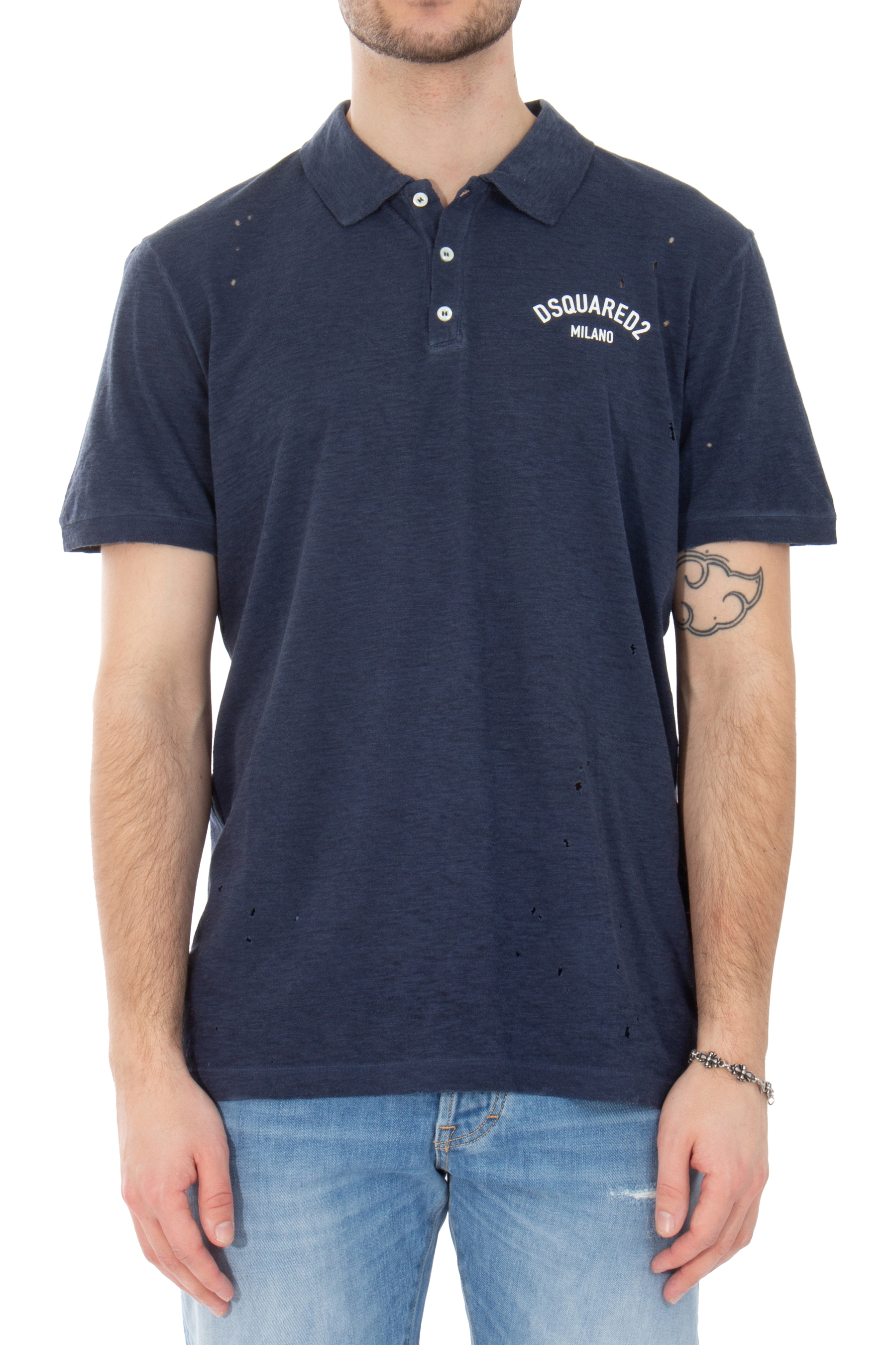 DSQUARED2 Tennis Fit Cotton Jersey Polo Shirt