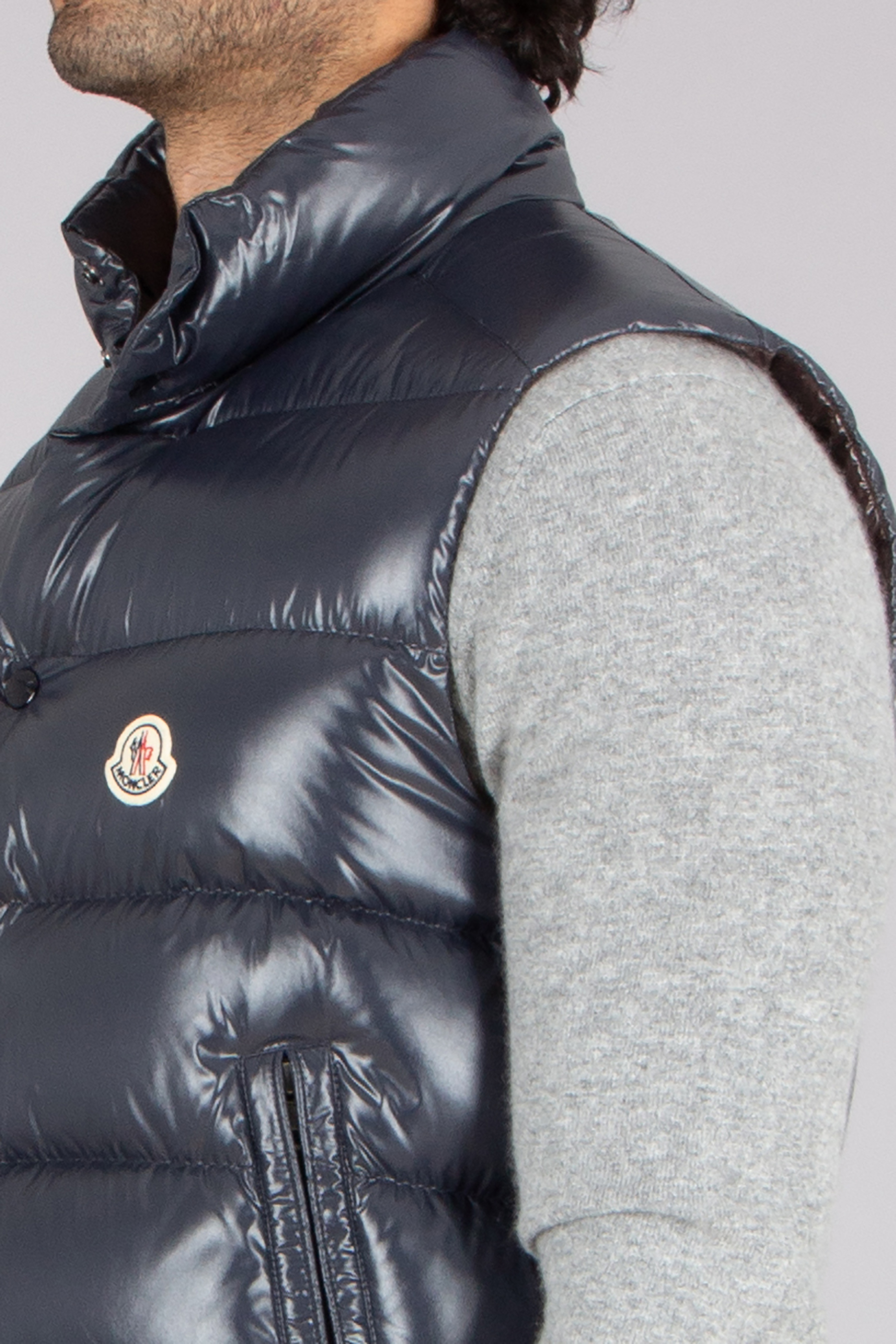 MONCLER Tibb Regular Fit Nylon Laqué Down Vest Bekleidung, Weste, Mantel, Rettungsweste, Jacke
