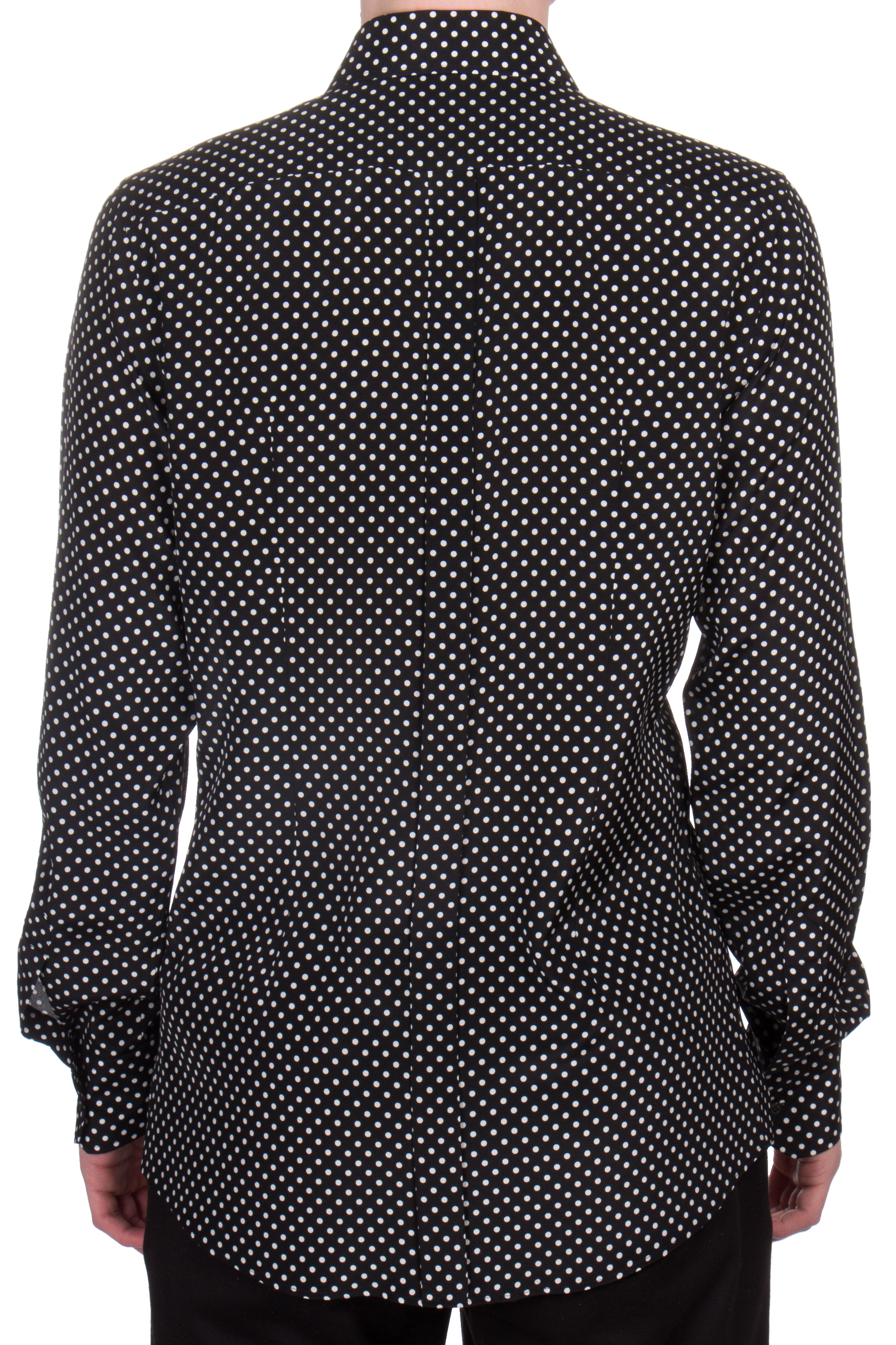 DOLCE & GABBANA Slim Fit Dotted Silk Shirt DOLCE & GABBANA Slim Fit Dotted Silk Shirt